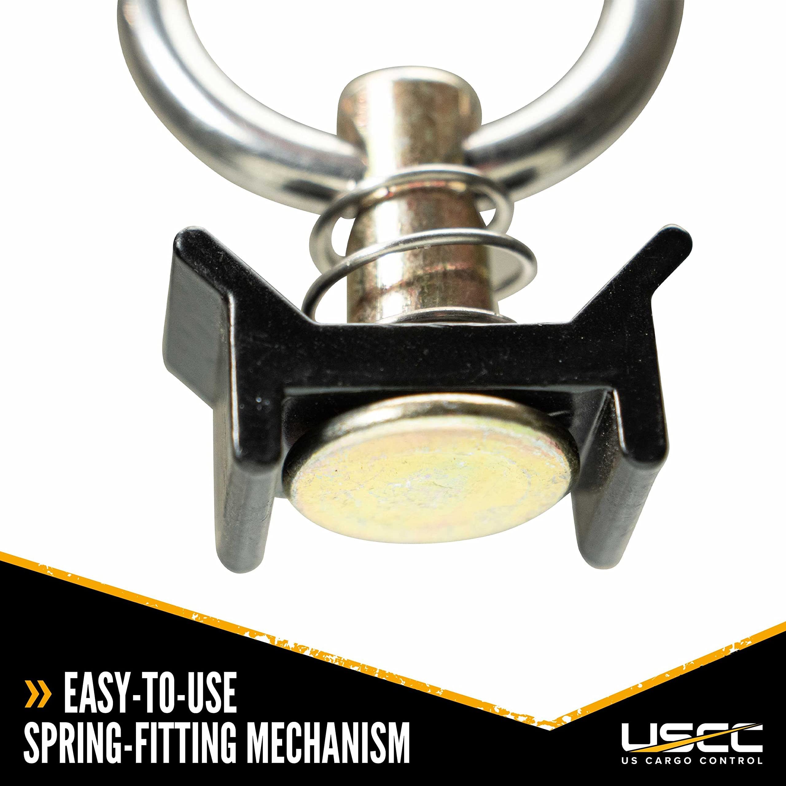 Us Cargo Control Black L Track Single Stud Fitting With Round Ring, Use With L Track Rails To Create Instant Tie-Down Anchor Poi