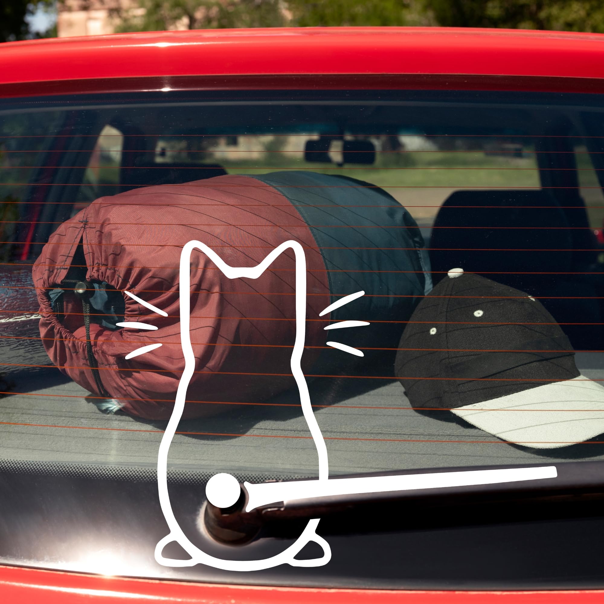 Cute Cat Car Windshield Wiper Vinyl Art Sticker Decor Lovely Animal Cat Mural Art Decal For Car Window Loptop Decoration