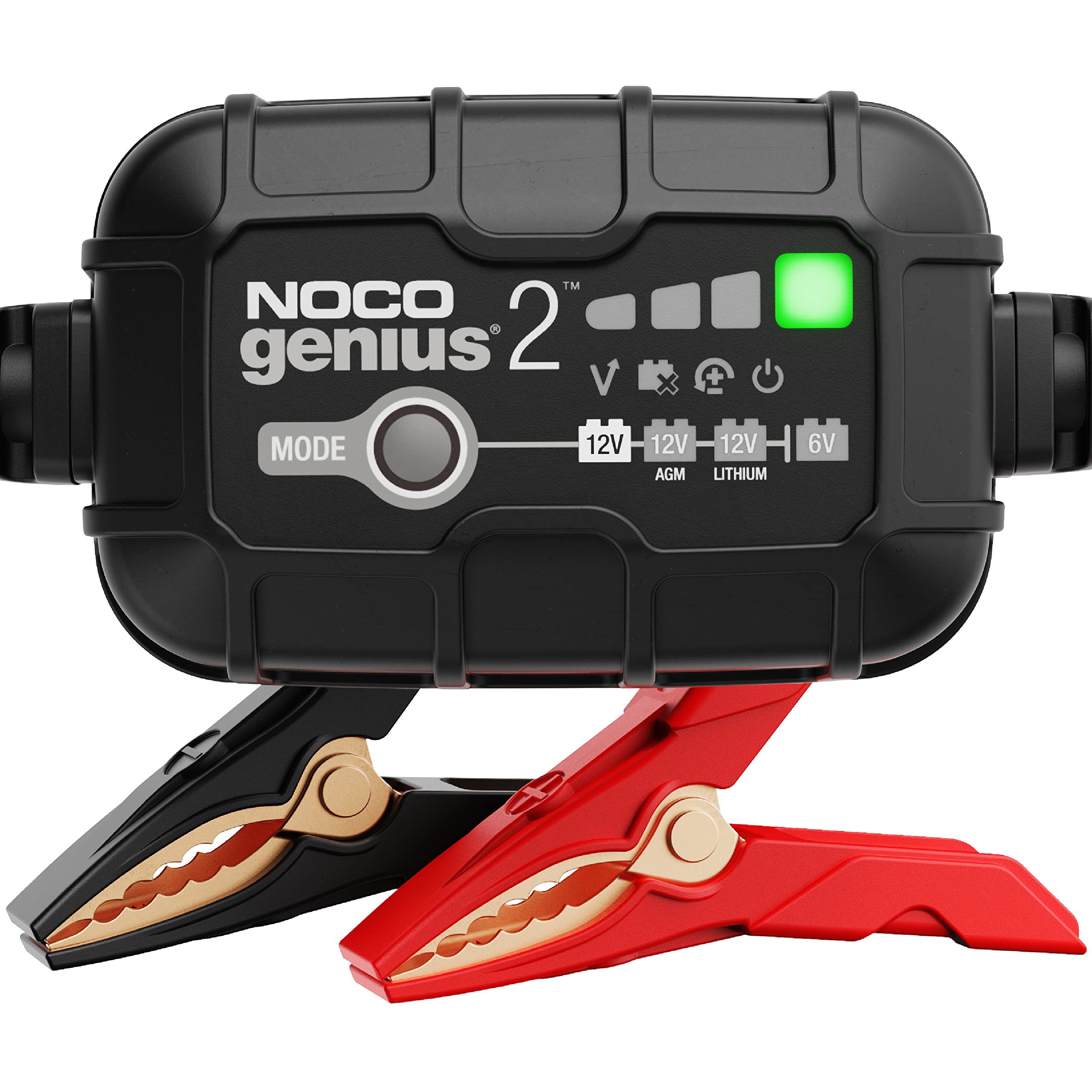NOCO GENIUS2, 2A Smart Car Battery Charger, 6V and 12V Automotive Charger, Battery Maintainer, Trickle Charger, Float Charger an