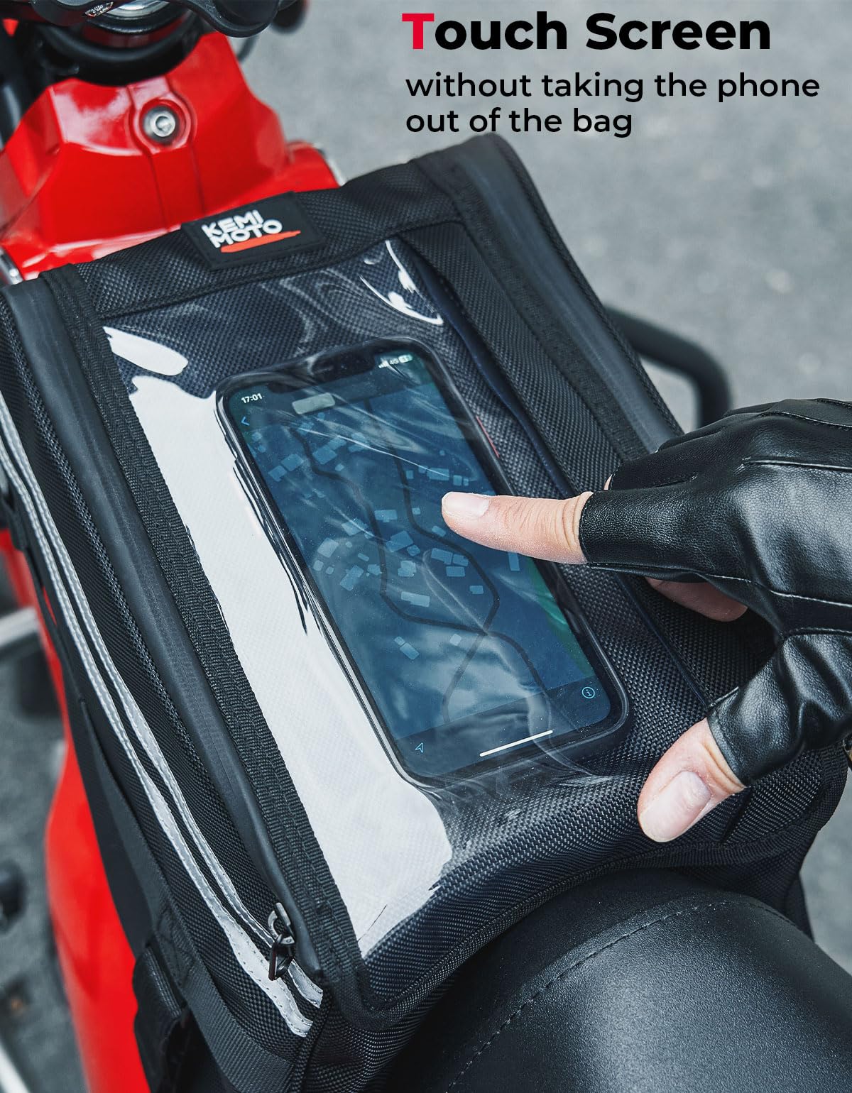 KEMIMOTO Center Bag Compatible with CT125 Trail 125 Hunter Cub 2021 2022 2023 2024 Rack Bag Center Luggage Pouch Storage Bag