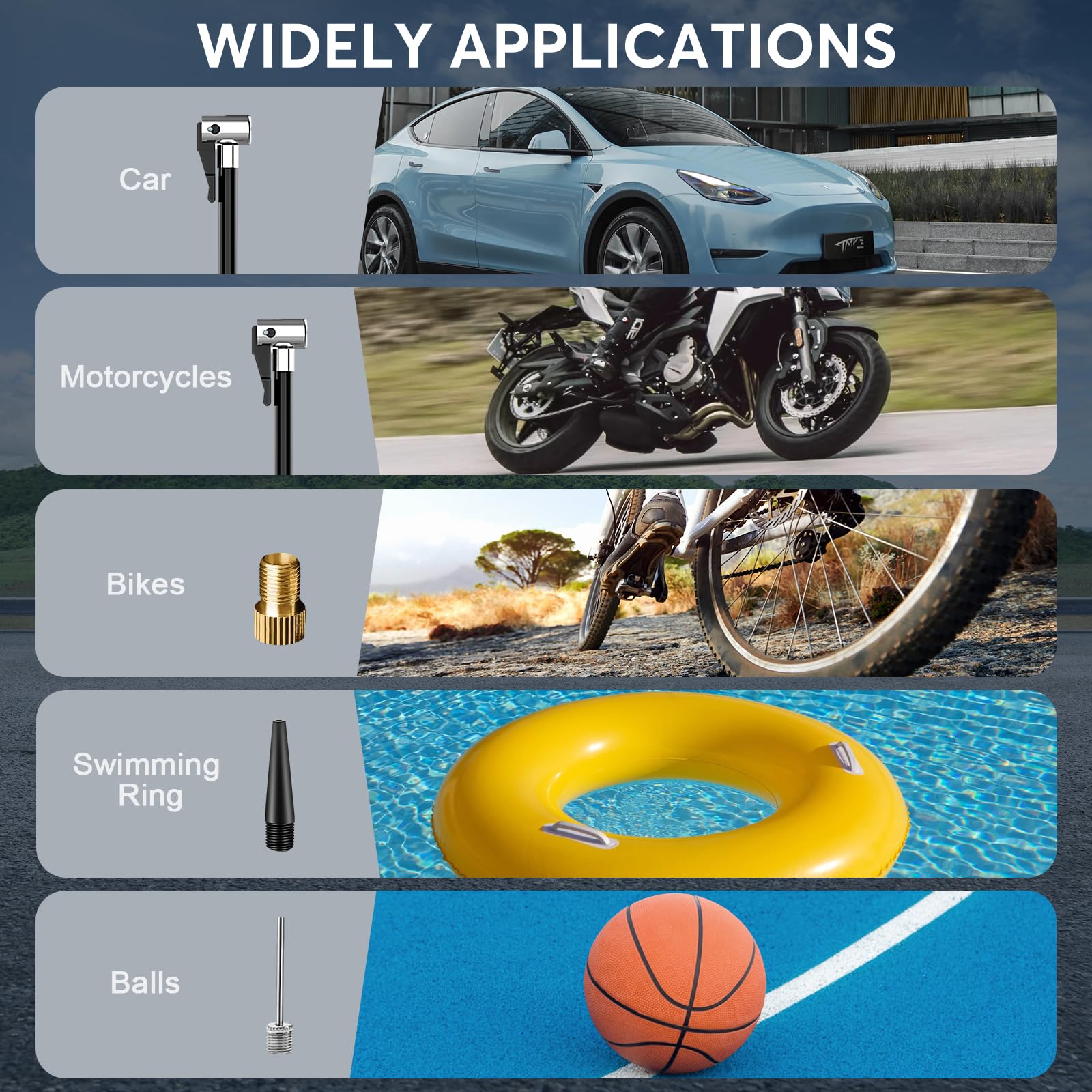 Tire Inflator Portable Air Compressor, 10000Mah Cordless Air Pump For Car Tires, 150Psi Electric Bike Tire Pump With Pressure Ga