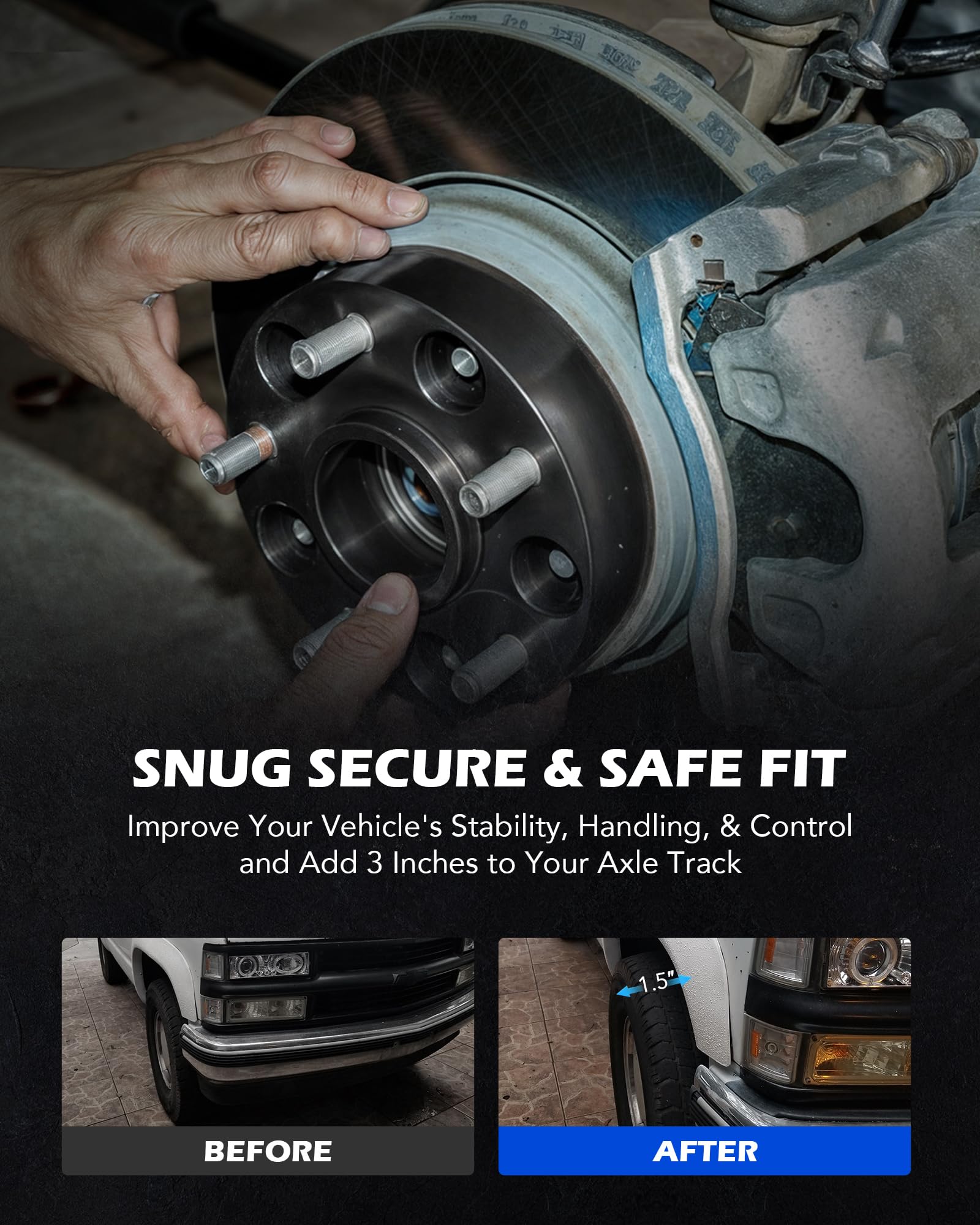 Orion Motor Tech 5X5 Wheel Spacers Compatible With Jeep Wrangler Jk Grand Cherokee Commander, 1.5'' Wheel Spacers With 1/2X20 St