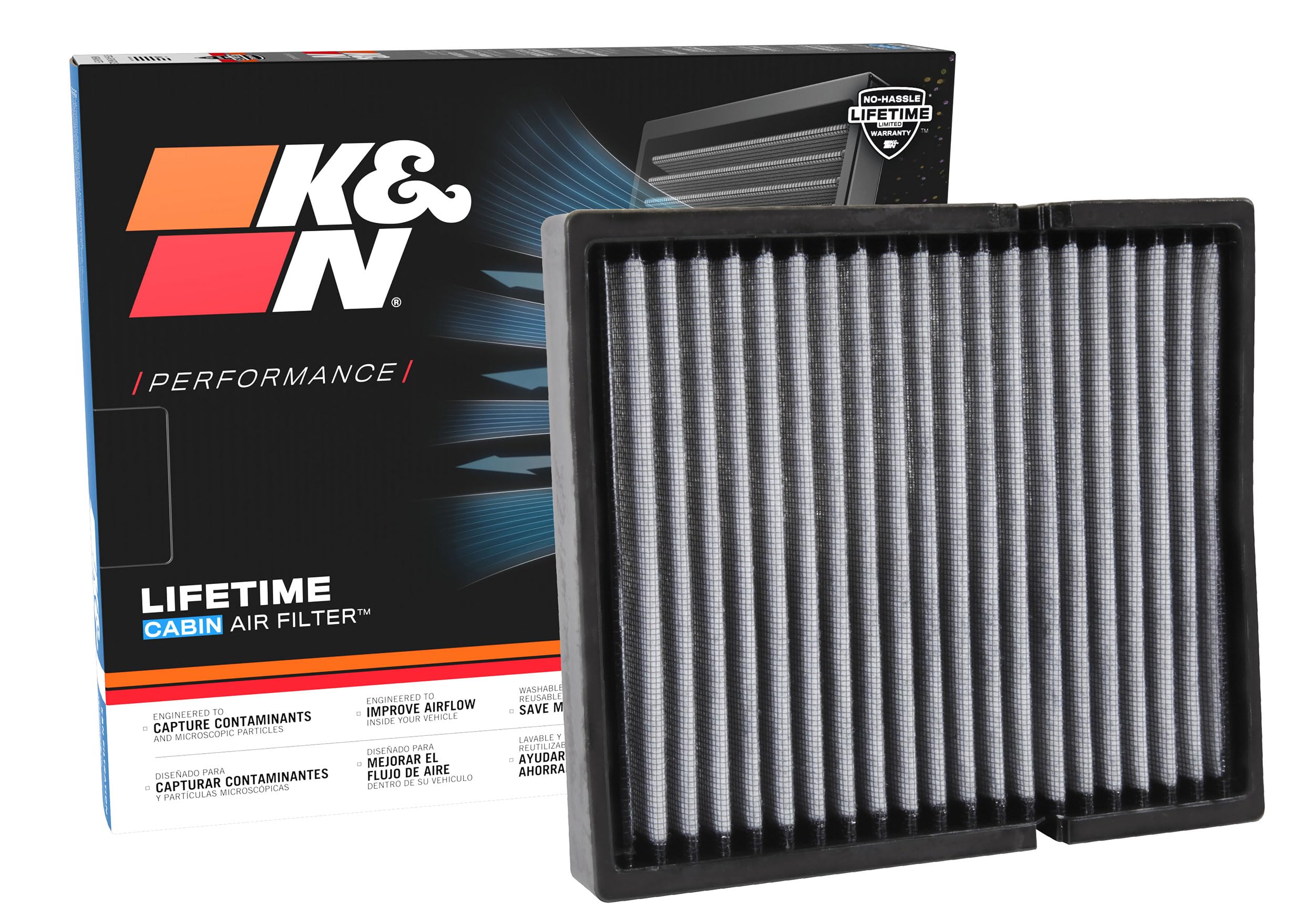 K&N Lifetime Cabin Air Filter: Premium, Washable, Clean Air For Your Cabin: Compatible With Select 2006-2022 Toyota/Subaru/Lexus/Mazda Vehicle Models, Vf2054