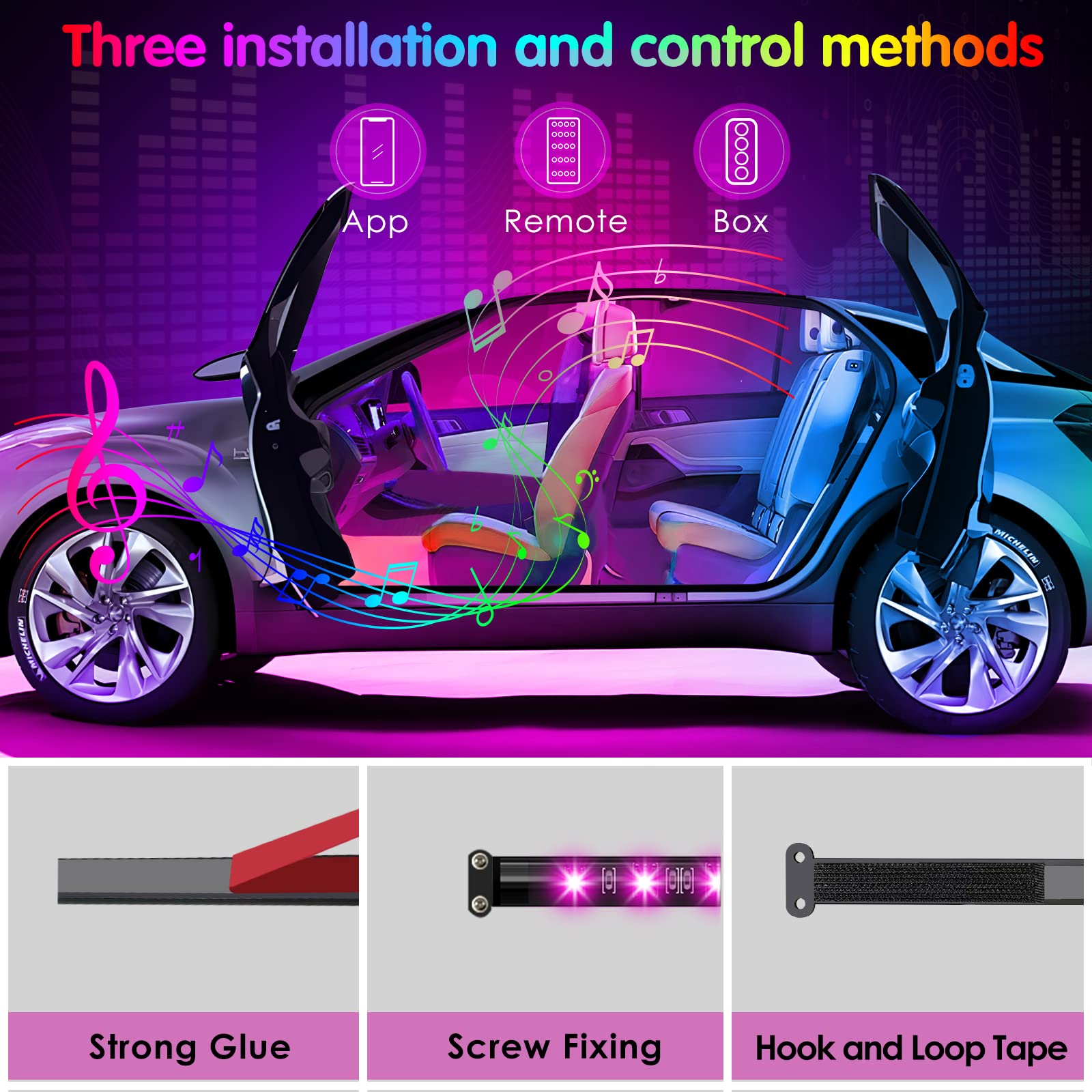 Interior Car Lights Keepsmile Car Accessories App Control With Remote Music Sync Color Change Rgb Under Dash Car Lighting With C