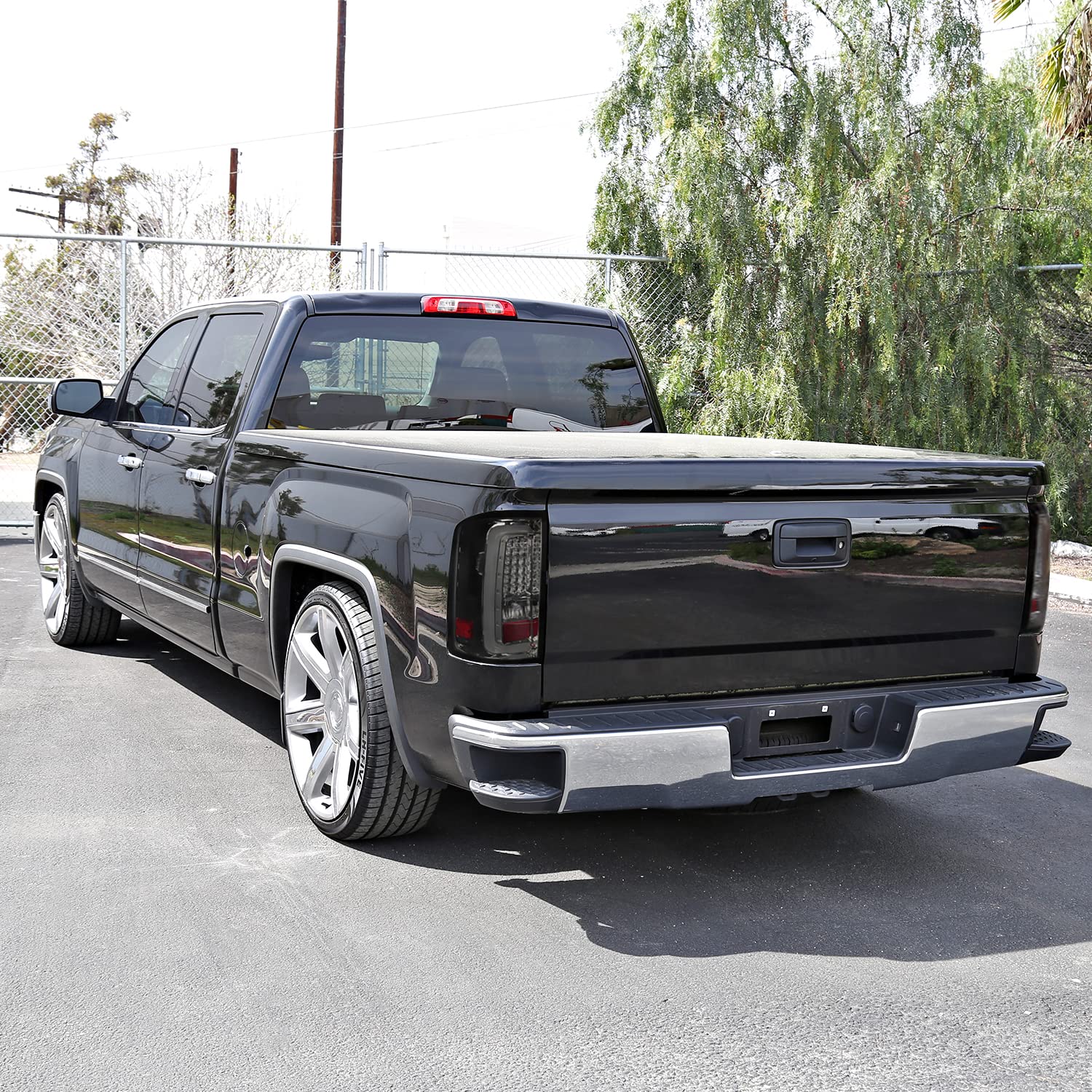 Spec-D Tuning Smoke Lens LED Bar Tail Lights Compatible with 2014-2018 GMC Sierra 1500, 2014-2018 GMC Sierra 2500HD, 2014-2018 GMC Sierra 3500HD, Left + Right Pair Assembly