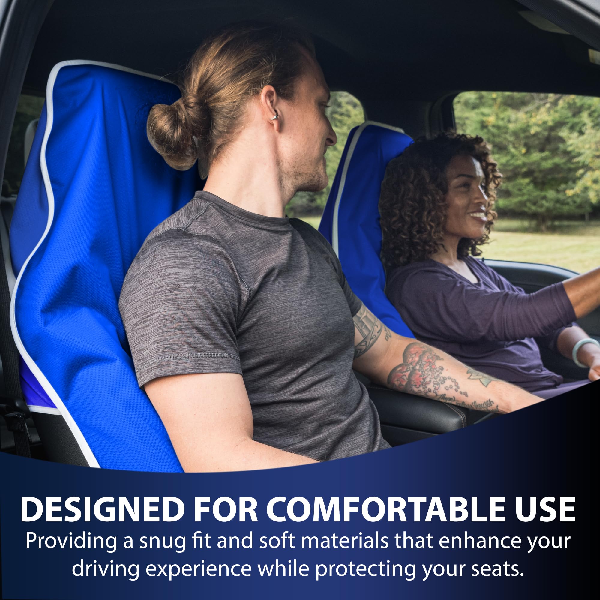 Dri Seats Waterproof Car Seat Cover -Premium Sweat Towel With Slip Resistant Backing For Front Seats In Cars, Trucks, Suv- Unive