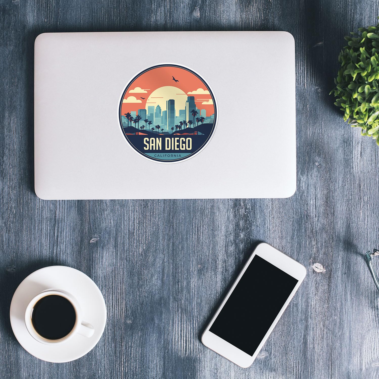 San Diego City Sticker - Waterproof Vinyl Decal for Car Bumper, Laptop, Water Bottle, Wall, and Window, Size - 3'' Longer Side