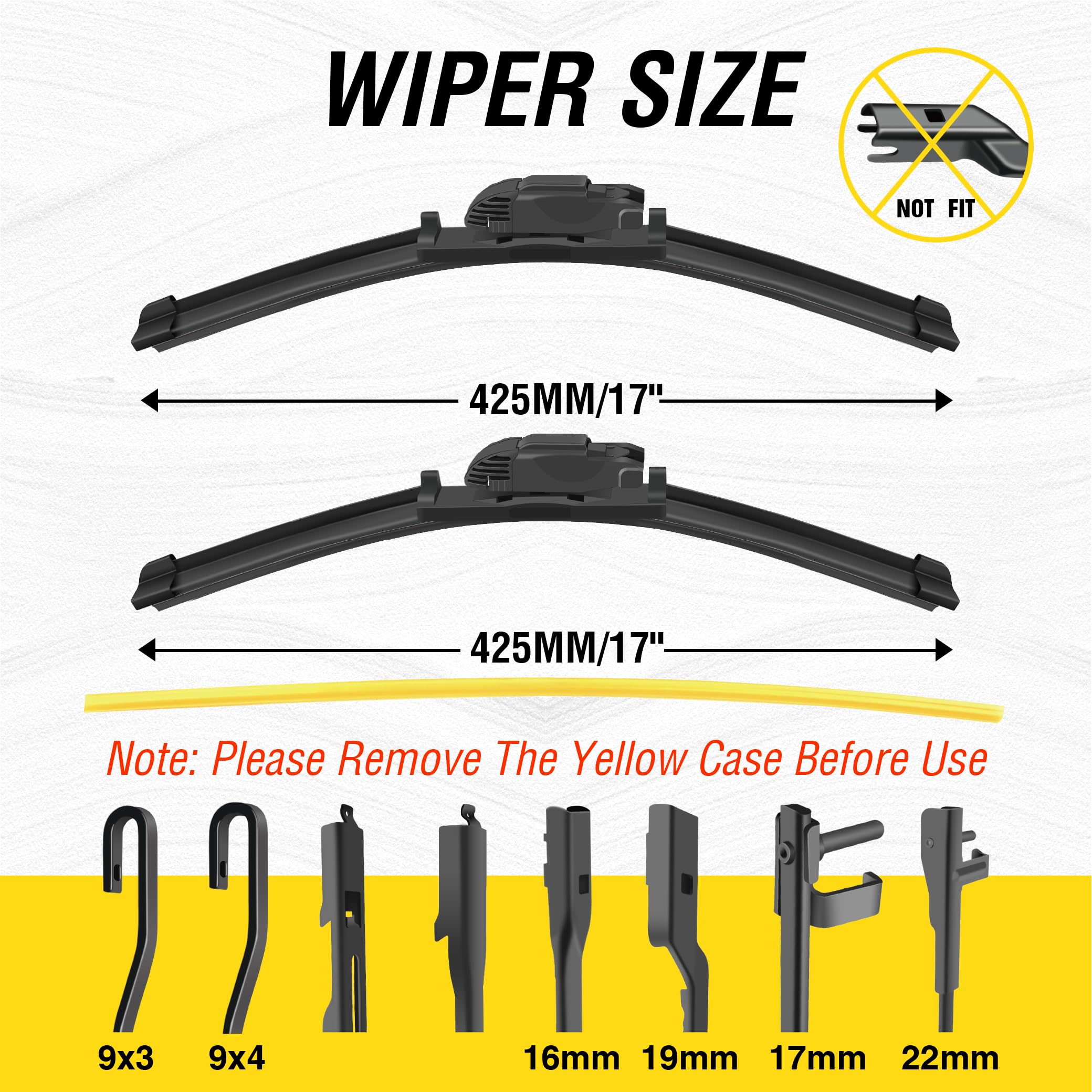 5 Plus 17 Inch Windshield Wipers (Pack Of 2),Oem Quality Premium All-Season Windshield Wiper Blades
