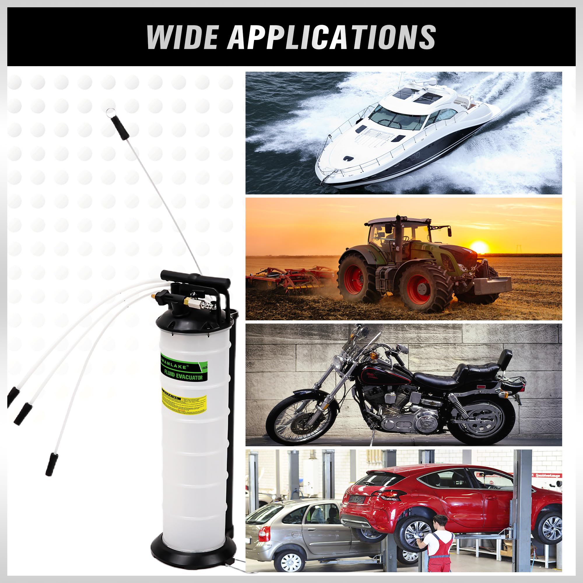 SWANLAKE 6.5L Pneumatic/Manual Fluid Extractor Pump - Oil Changer & Vacuum Fluid Change Tool for Efficient Oil Changes