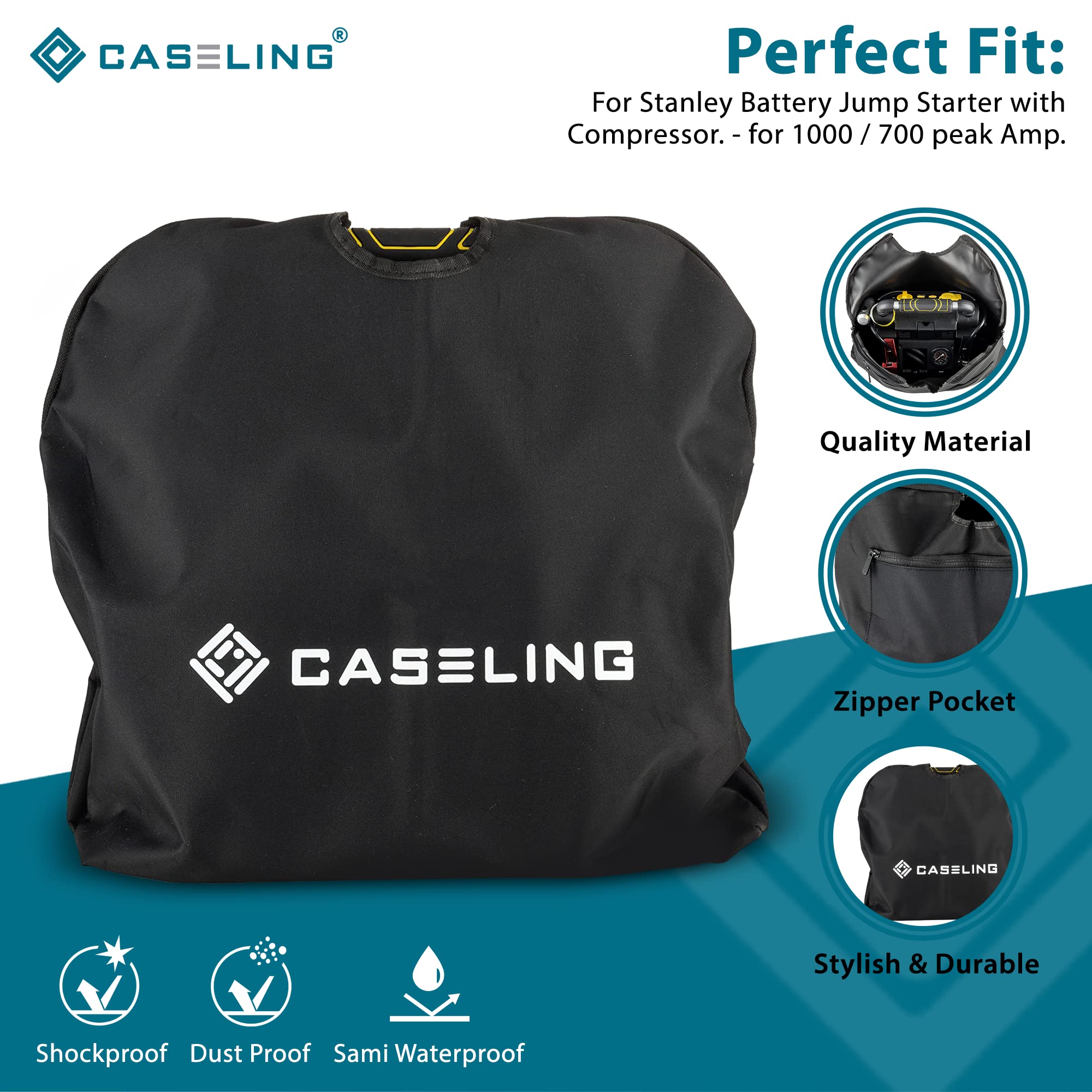 Bag Cover for Stanley J5C09 Battery Jump Starter 1000 Peak/500 Instant Amps / J7CS 700 Peak/350 Instant Amps, 120 PSI Air Compre