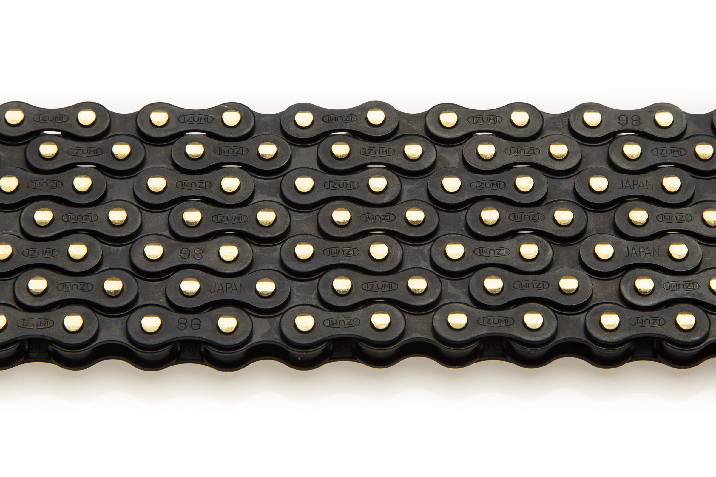 Izumi 1/2 × 1/8 Es410Jb/Jb 116 Link Single Speed Chain, All Jet Black