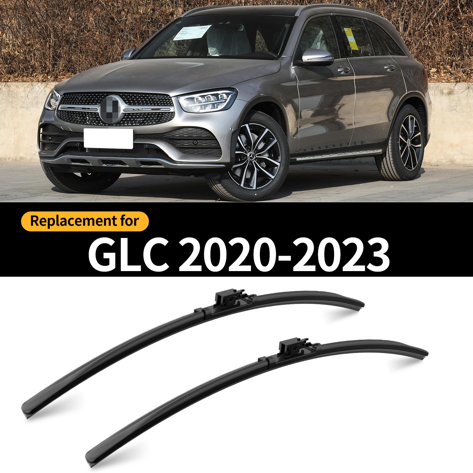 GARDIMU Windshield Wiper Blades Set - 3 Pcs Replacement for Benz GLC AMG 2020-2023, Front and Rear Wipers for GLC43 300