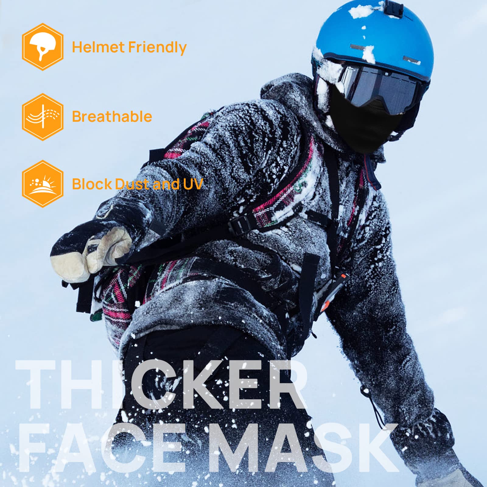 Ilm Thicker Motorcycle Balaclava Face Mask For Ski Snowboard Cycling Working Hunting Men Women