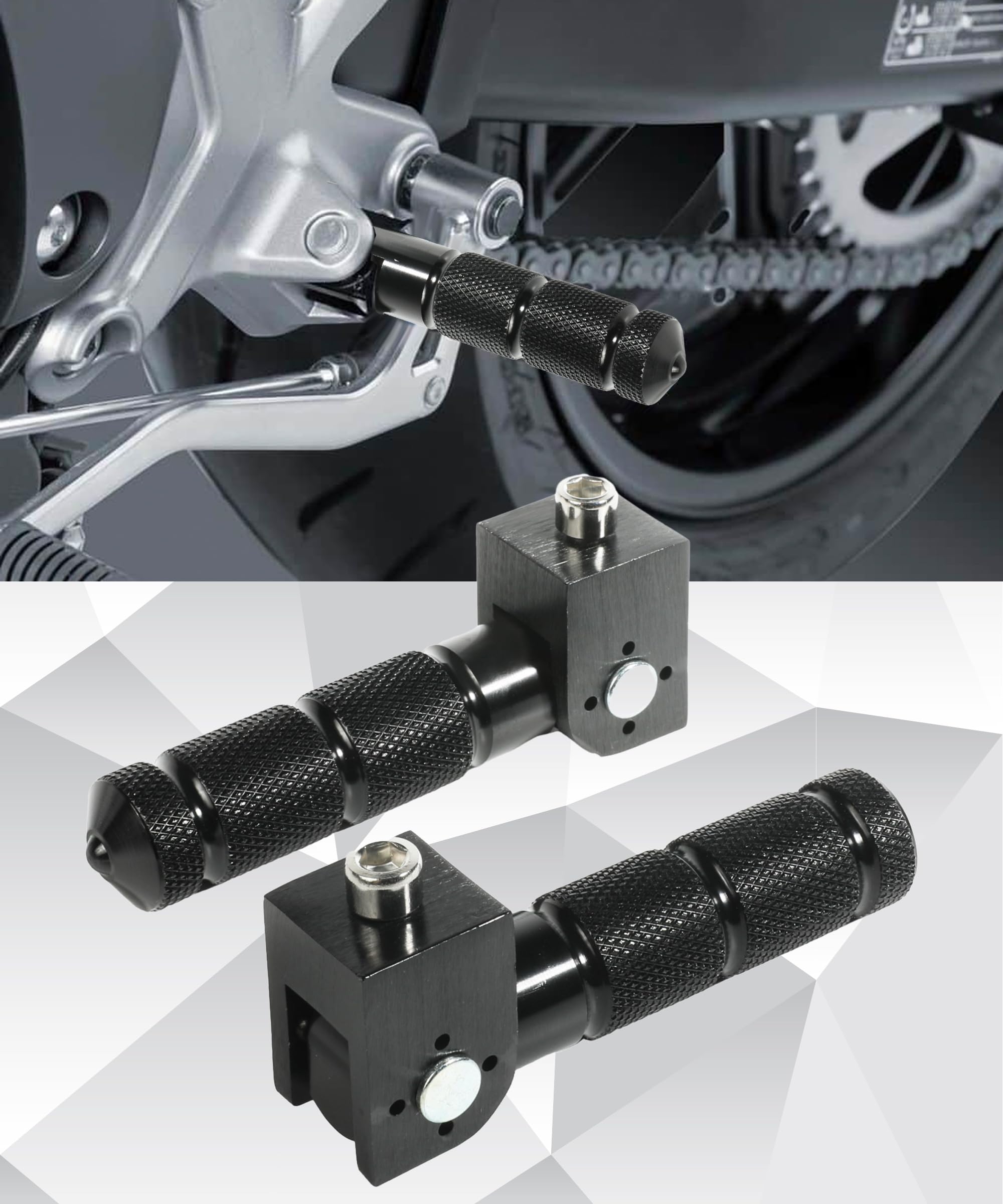 Racoona Foot Pegs,Bike Pegs,Foldable Motorcycle Foot Pegs,Car Accessories 8Mm Motorcycle Pegs,90 Degree Fixed Folding Passenger