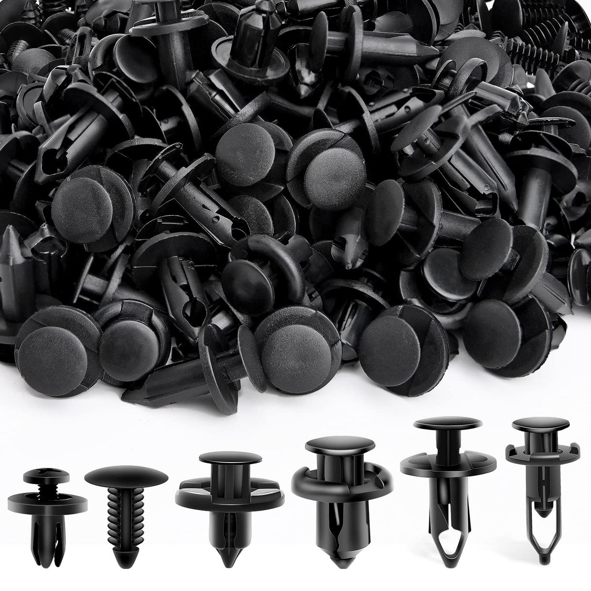 Nilight 200Pcs Car Retainer Clips 6Mm 7Mm 8Mm 9Mm 10Mm Expansion Screws Replacement Kit Bumper Push Rivet Clips For Gm Ford Toyota Honda Chrysler Nissan,2 Years Warranty