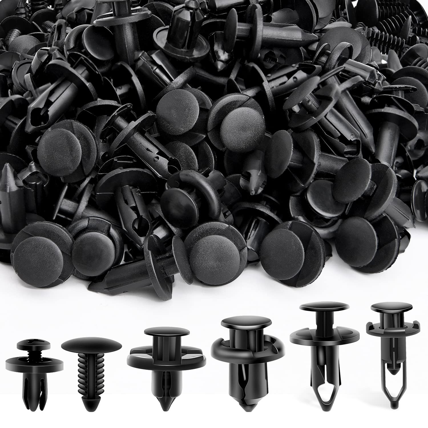 Nilight 200PCS Car Retainer Clips 6mm 7mm 8mm 9mm 10mm Expansion Screws Replacement Kit Bumper Push Rivet Clips for GM Ford Toyo