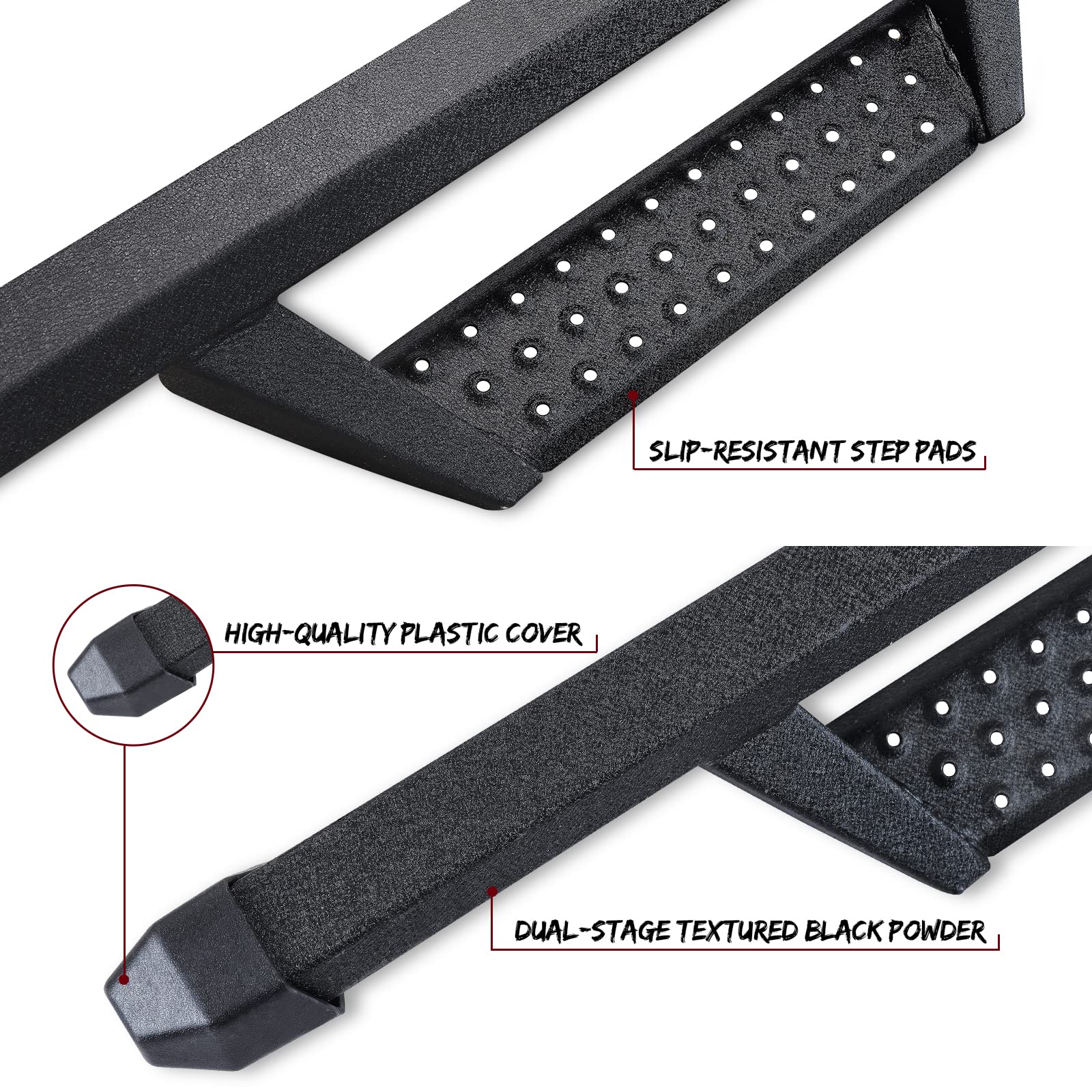 Smanow Running Boards Compatible With 2022 2023 2024 Toyota Tundra Crewmax Side Steps.3.5 Inch Drop Step Style Black Side Bars |Truck Side Steps| Nerf Bars|Side Step(Carbon Steel).
