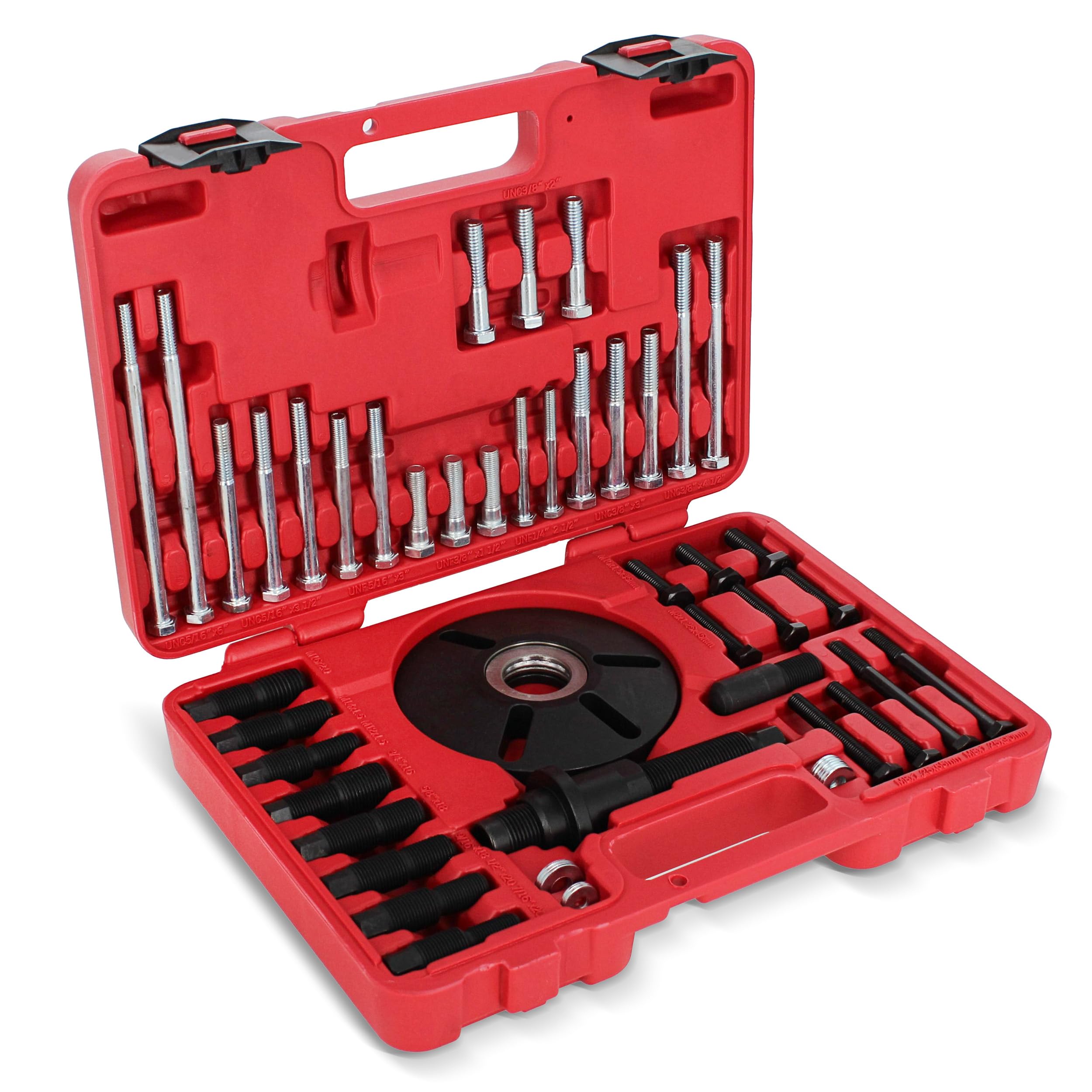 ABN Harmonic Balancer Puller Installer Set - 52pc Master Universal Harmonic Balancer Installer Set Tool Kit for Pulley Puller Tool Removal and Install of Balancers, Gear Pulleys, Steering Wheel