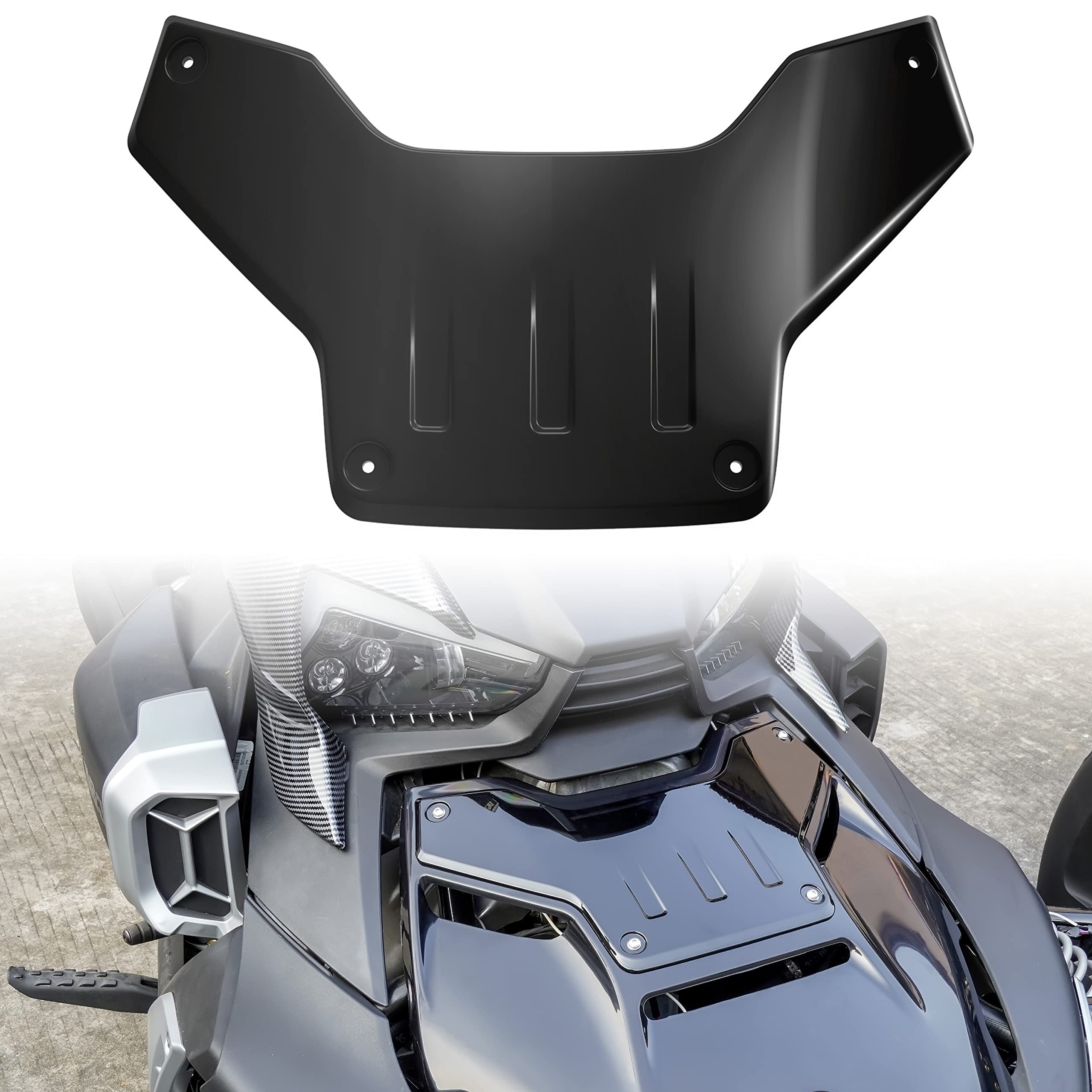 Sautvs Black Classic Hood Accent Panel For Can-Am Ryker, Vertical Stripe Style Black Hood Accent For Can-Am Ryker 600 900 & Ryker Rally Edition 2019-2025 Accessories