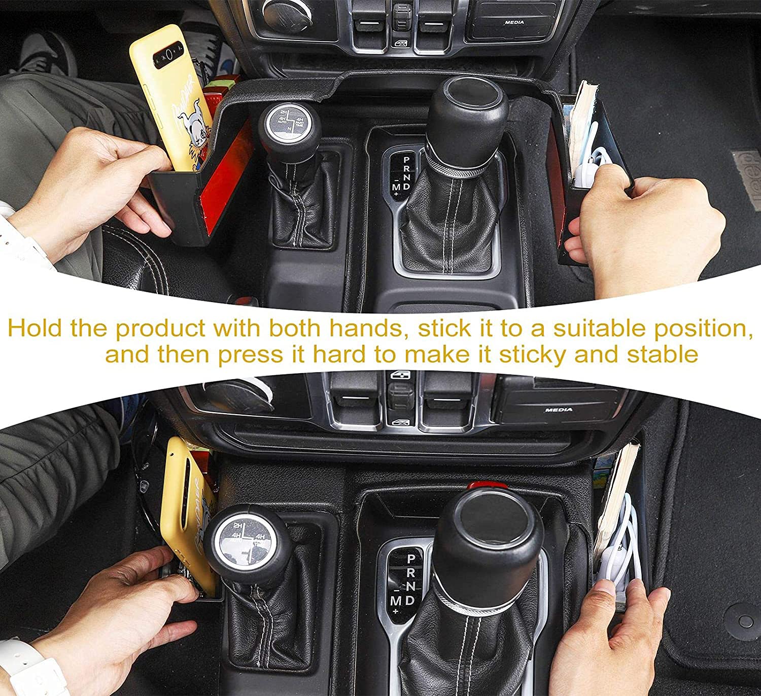 JWWY Update Gear Tray for 2018-2024+ Jeep Wrangler JL JLU & Gladiator JT Gear Shift Shifter Storage Box Center Console Compartme