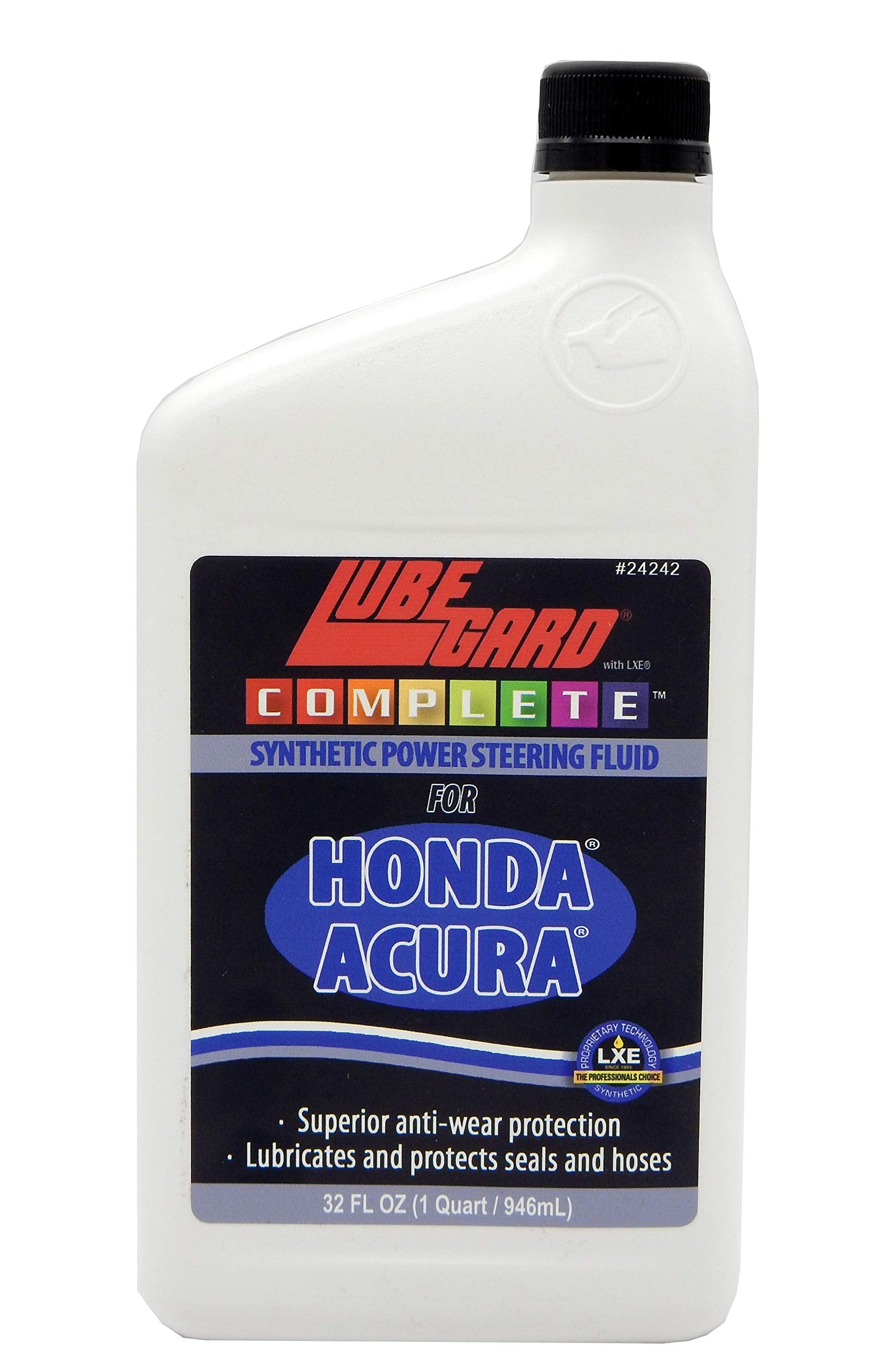 Lubegard 24242 Complete Synthetic Power Steering Fluid For Honda/Acura, 32 Fl. Oz.