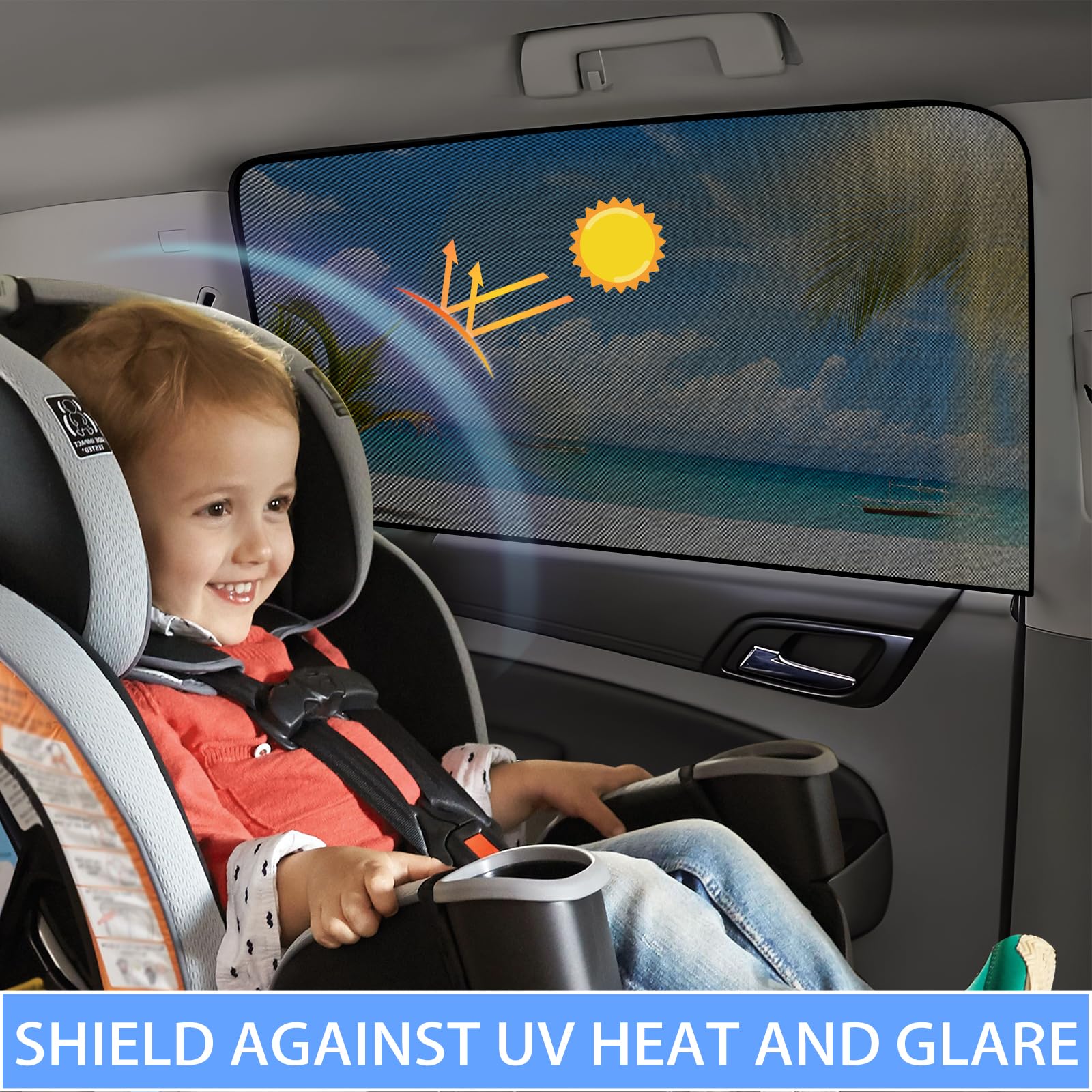 ZATOOTO Car Sun Shades for Driver Side Window, Front Window Sun Shade Mesh Protection from Heat and UV