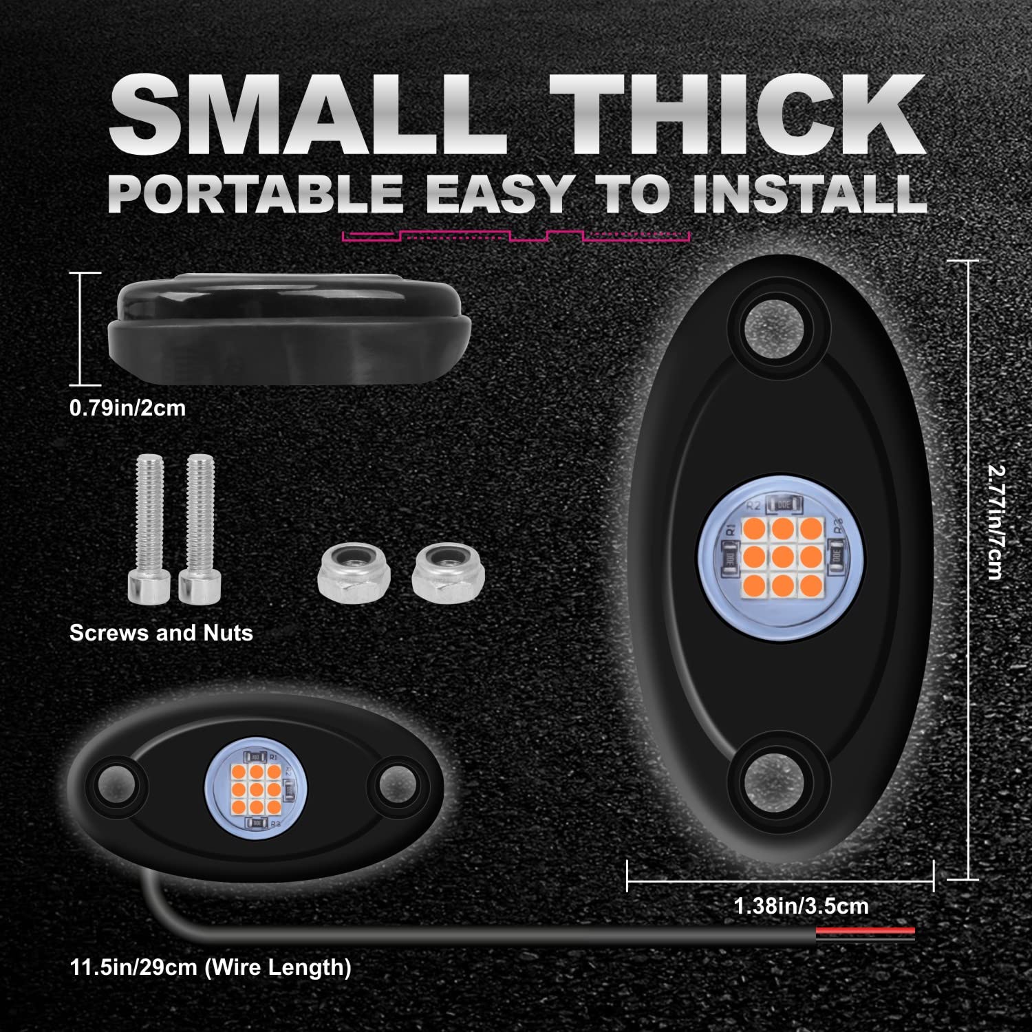 Ly8 4 Pods Led Rock Lights Purple Neon Underglow Light Kits For Car Atv Utv Suv Boat Underbody Glow Trail Rig Lights Waterproof