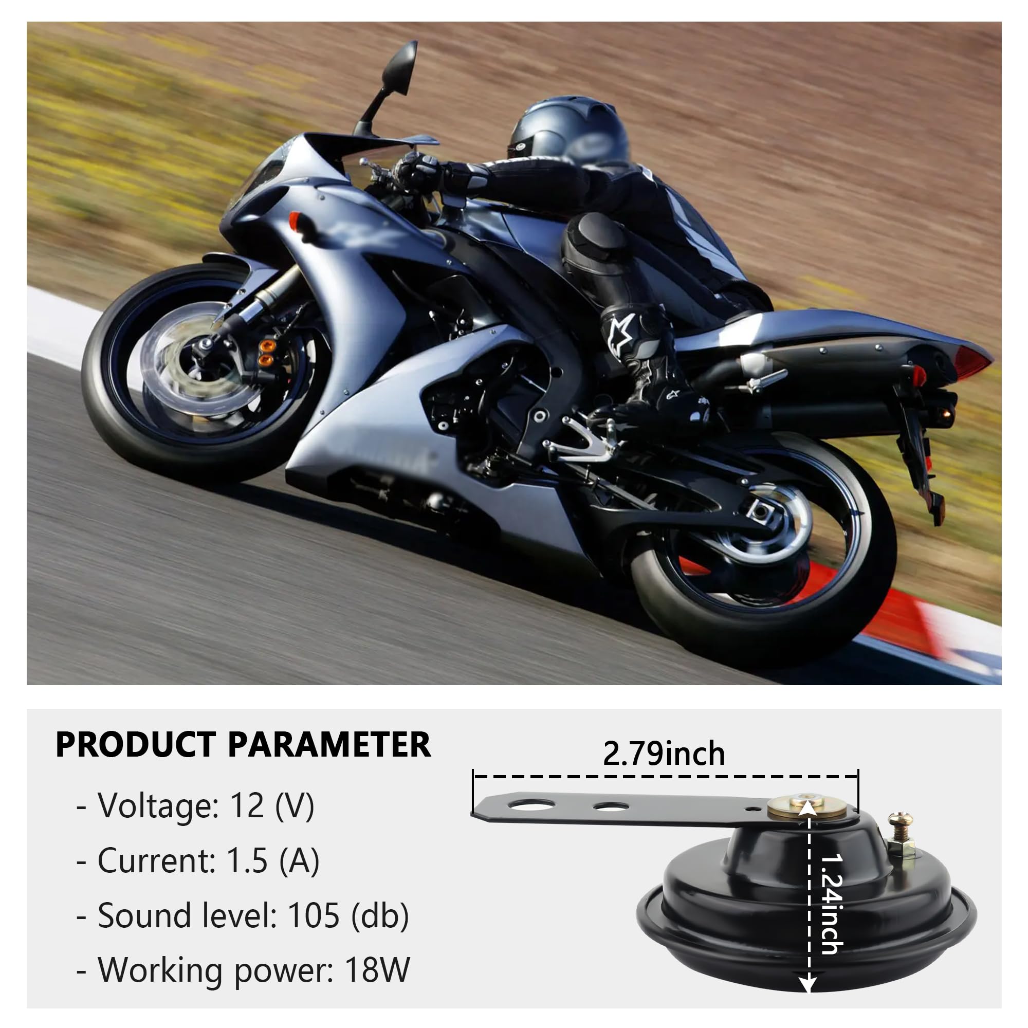 Motorcycle Horn Speaker,12V 105db Super Loud Car/Motorcycle Mini Air Horn for Warning Attention,Essential Waterproof Electric Ho