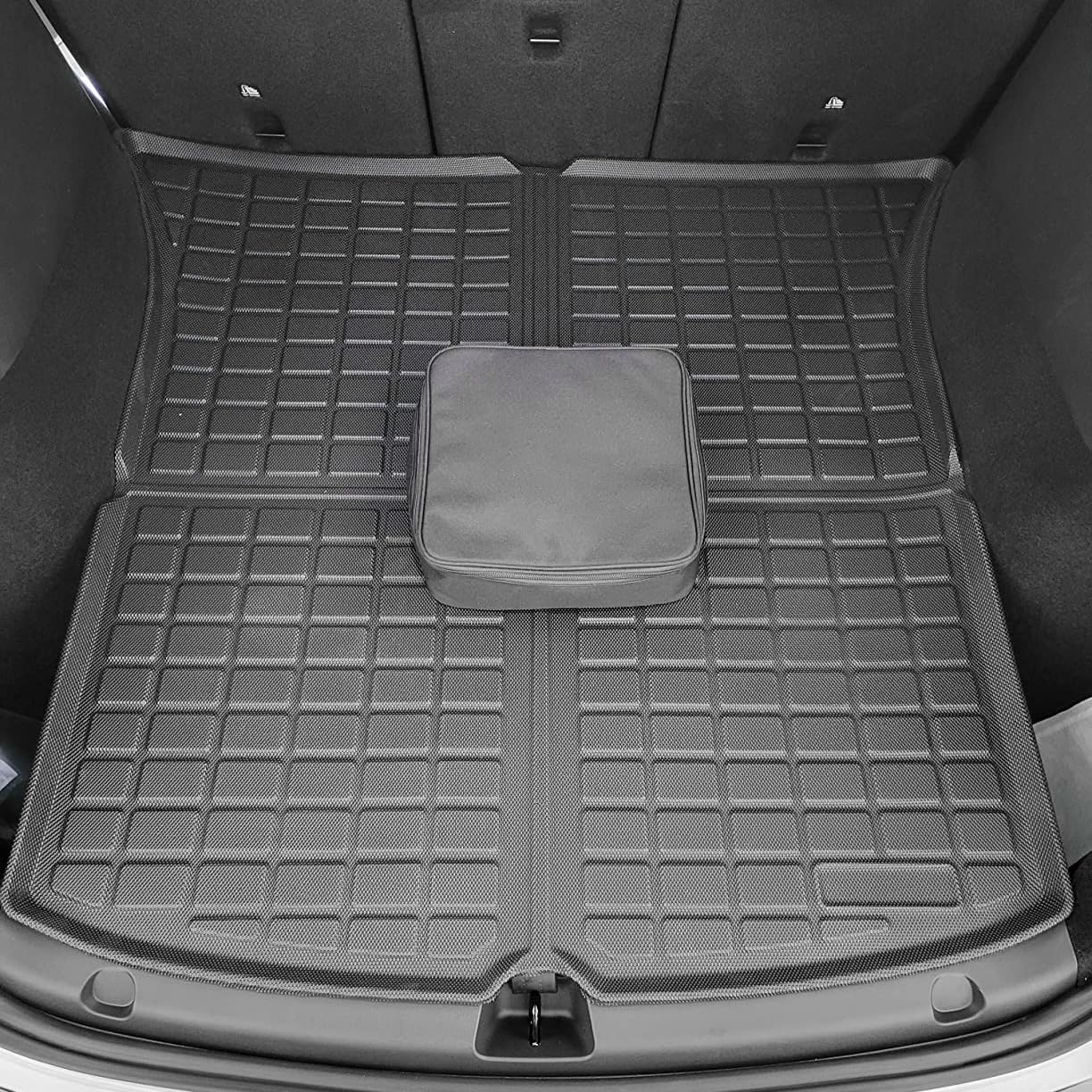Super Liner Floor Mats For Tesla Model Custom Fit 2021-2025-5Seat Full Set 6*Pcs All-Weather Cargo Liner Rear Cargo Tray Trunk F