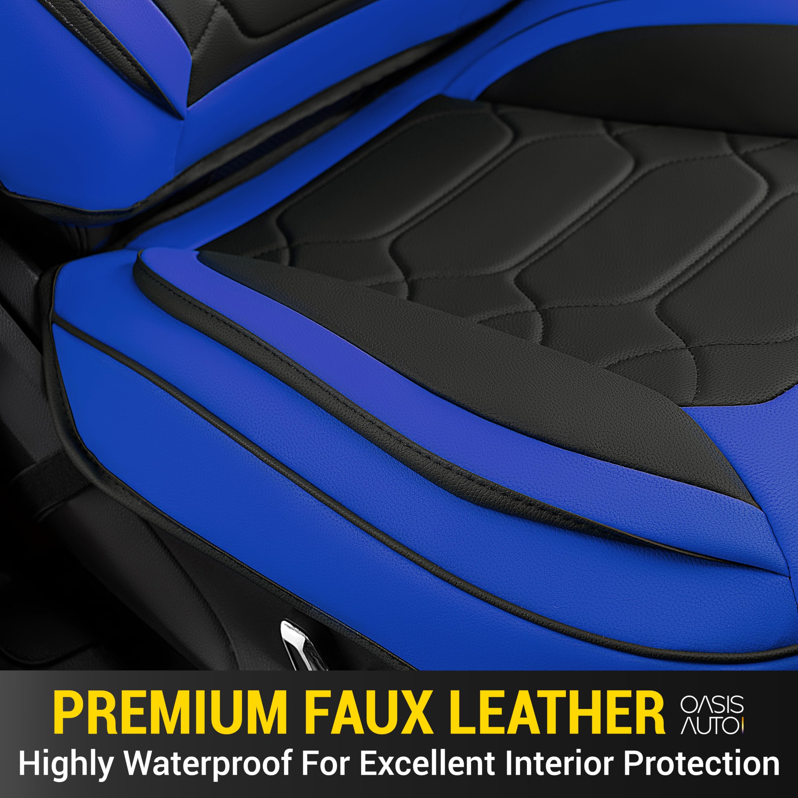 OASIS AUTO Custom Fit Seat Covers for 2018-2025 Wrangler JK 4-Door, Waterproof Faux Leather Seat Protector Cushion Unlimited X R