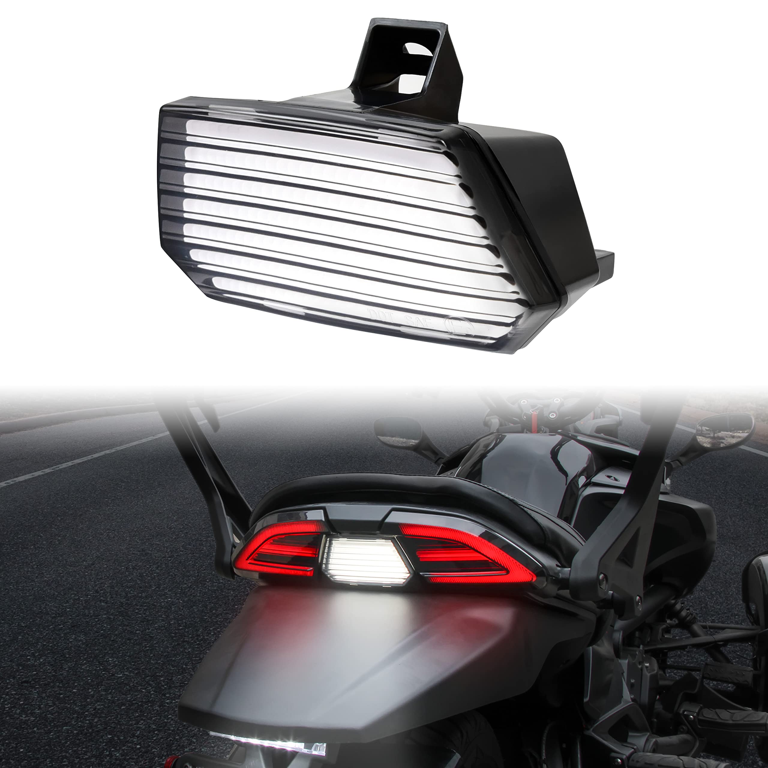 Sautvs Smoked Black Led Tail Light For Can Am Spyder, Utv Rear Taillight Reverse Light Assembly For Can-Am Spyder F3 All Models 