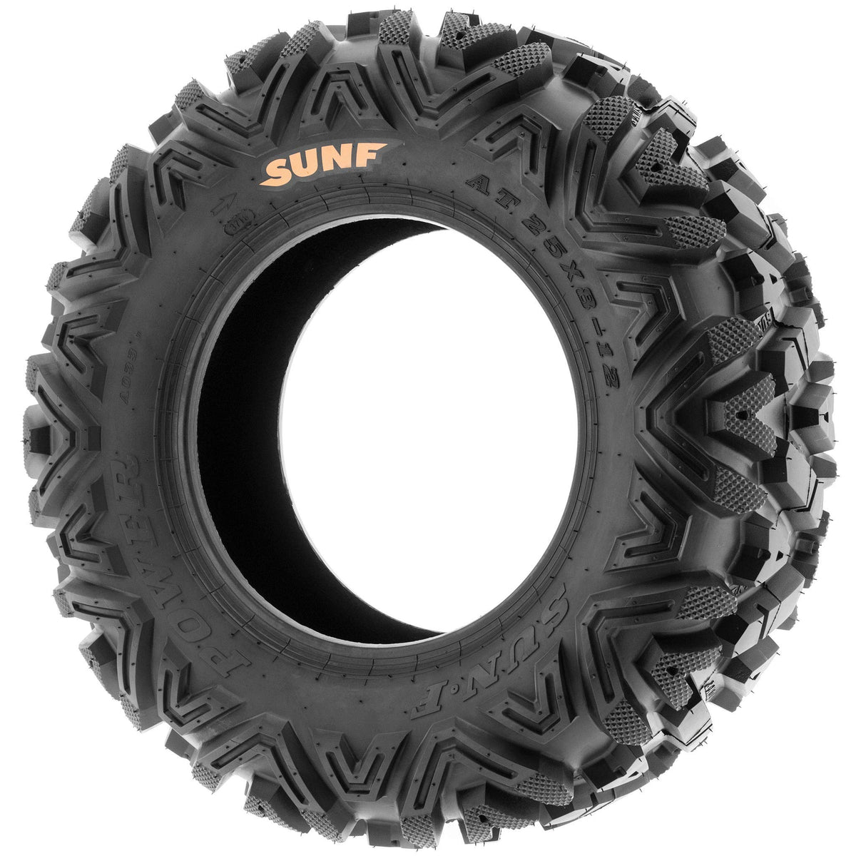 SUNF ATV UTV All Terrain Tires - 26x10-12, 6 PR, Model A033, Black, Pair of 2