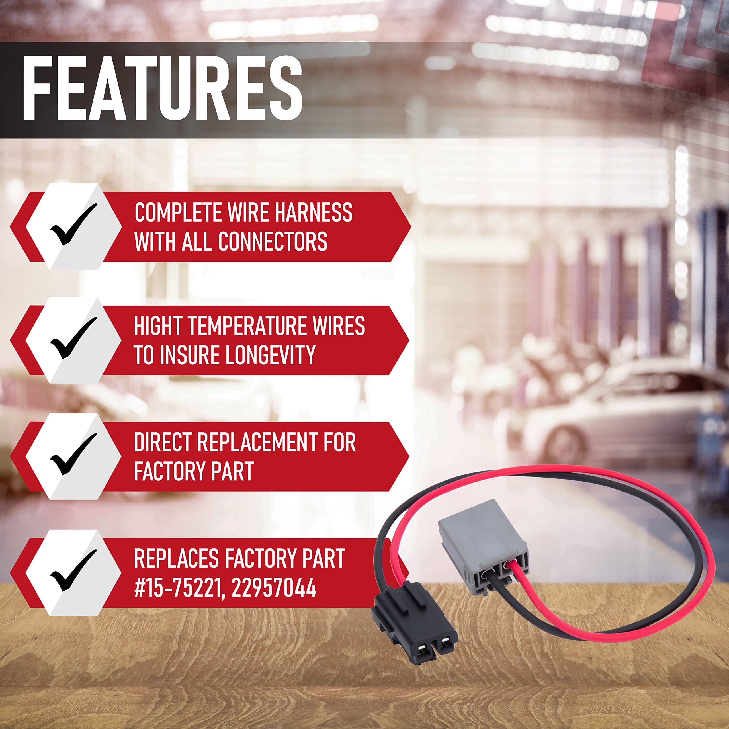 Blower Motor Wiring Harness - Replaces 15-75221, 22957044, 1588735 - Compatible Replacement For Cadillac, Chevrolet, Gmc & Humme