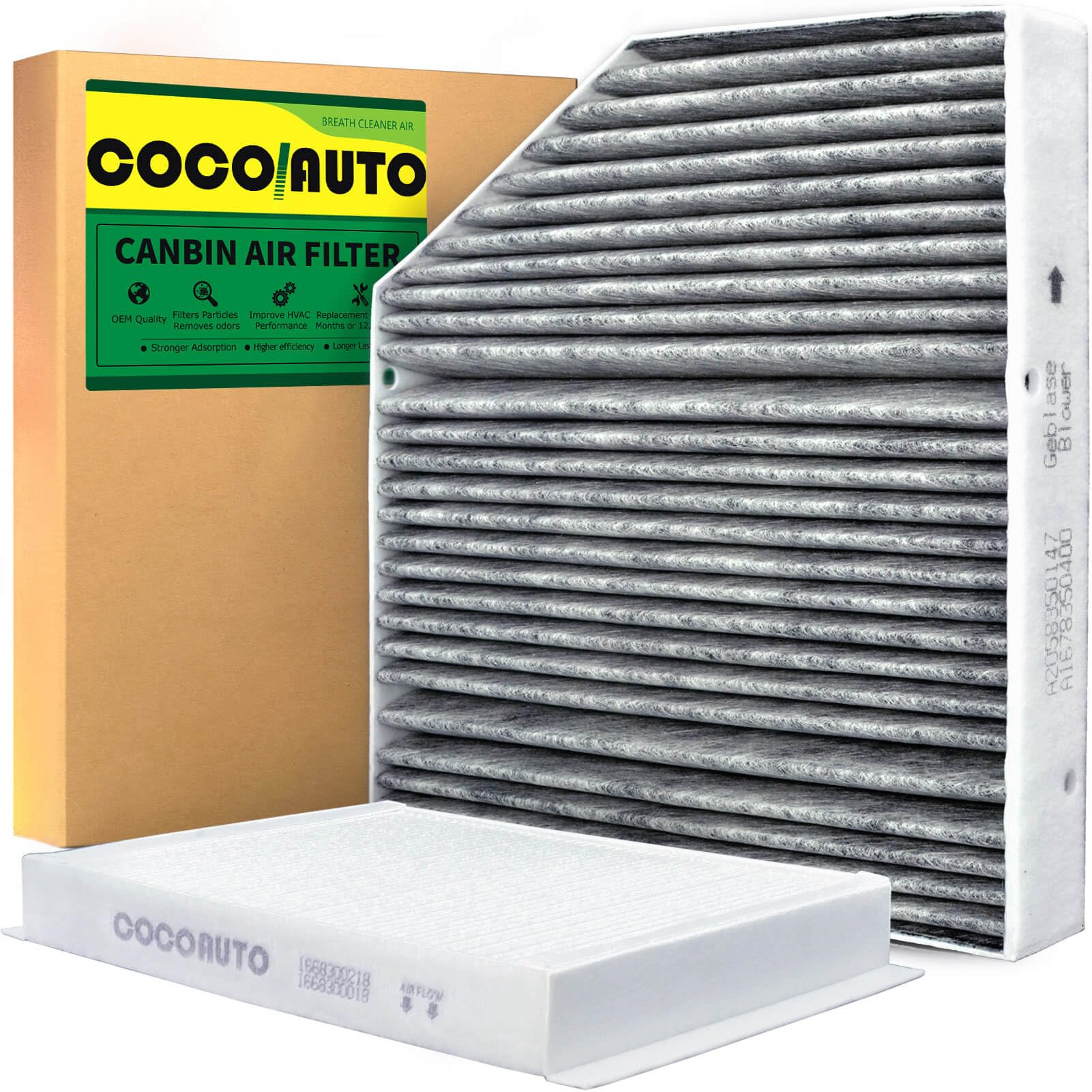 COCOAUTO Cabin air Filter kit for GLC300 (2016-2022), C300 C400 GLC350e GLC43 E350 (2015-2023), E300 E400 C450/C43/C63/GLC43/E53