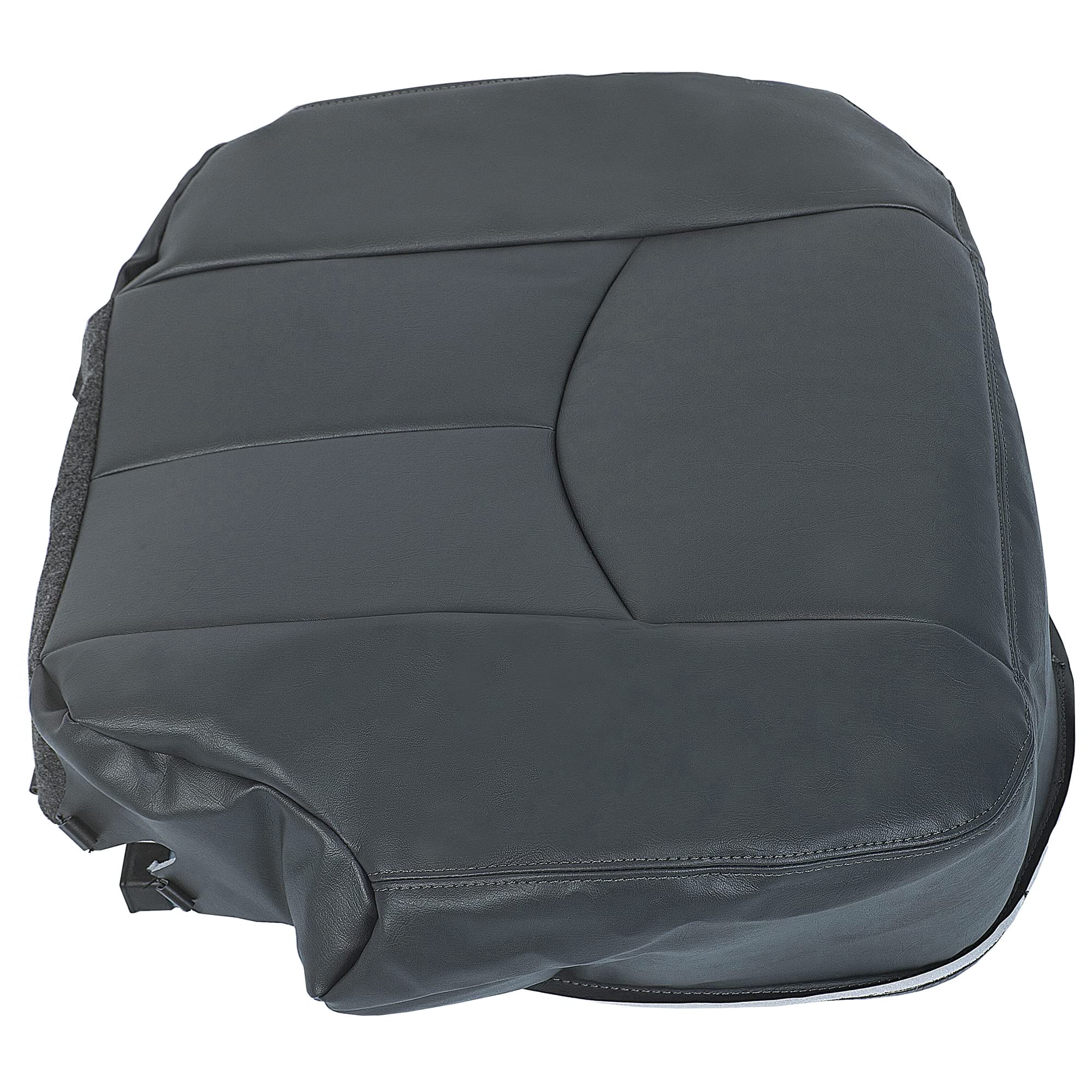 ECOTRIC Seat Cover Compatible with 2003-2006 Chevy Silverado 1500 2500 New Synthetic Leather Diver Bottom Dark Gray