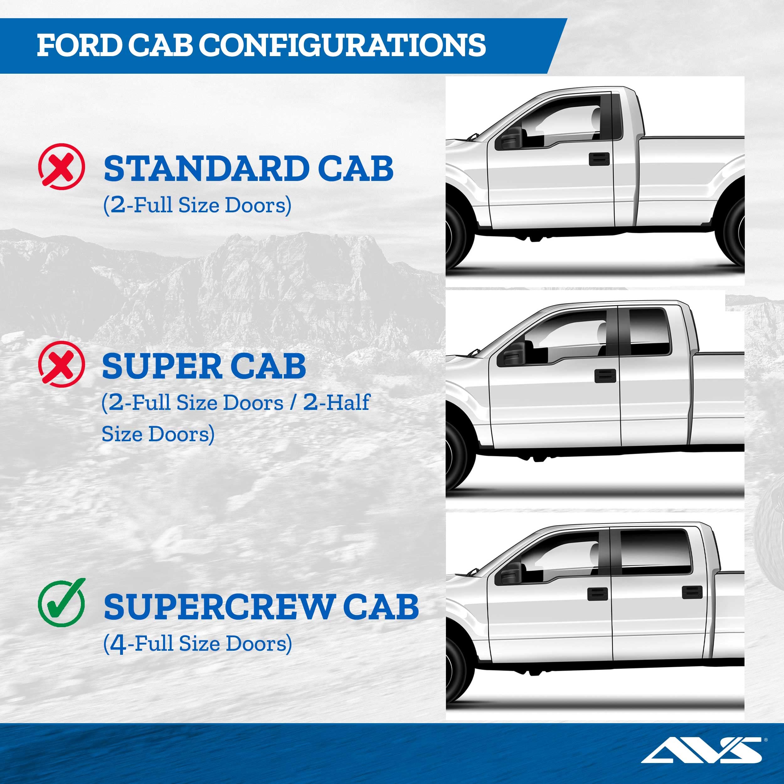 Auto Ventshade [Avs] In-Channel Ventvisor / Rain Guards | Fits 2015 - 2024 Ford F-150, 2017 - 2024 Ford F-150 Raptor Supercrew -