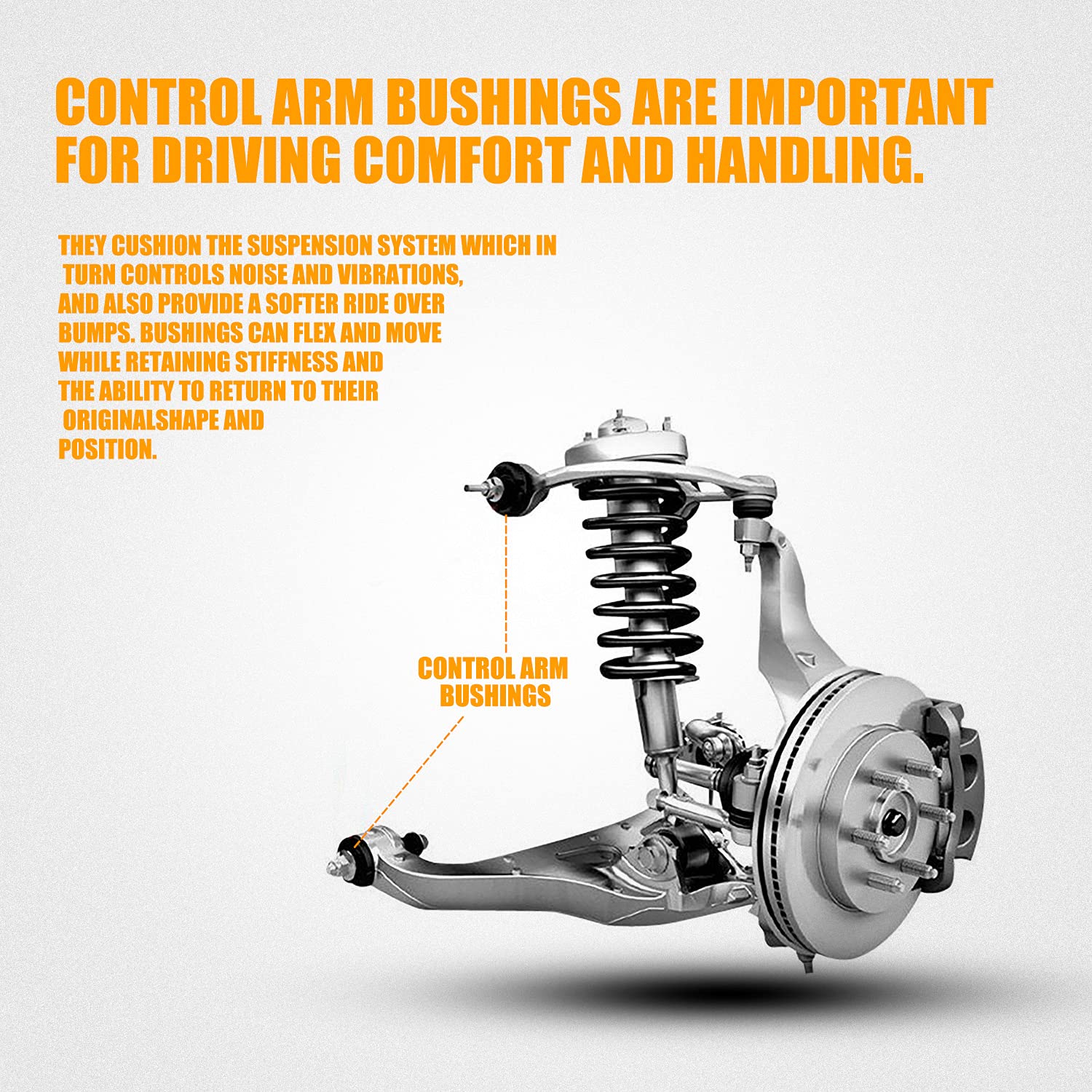 Ransoto Sportsman Suspension A-Arm Bushing Kit & Control Bushing Compatible With Polaris Sportsman 335 400 450 500 570 800 Replaces 5436973 5438902 5439270