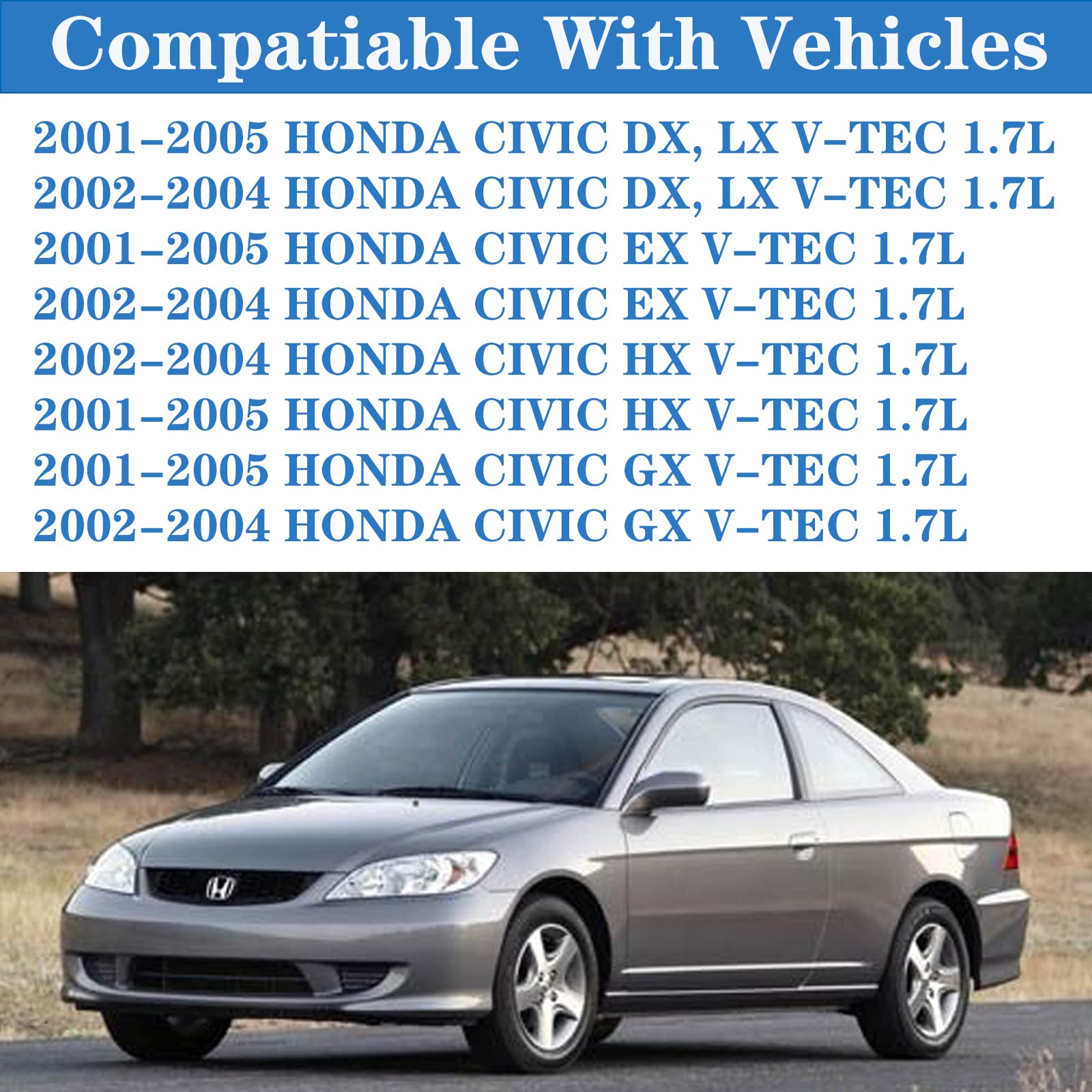 Vs50606R Compatiable With 2001-2005 Honda Civic 1.7L Valve Cover Gasket Seal Dx,Lx,Ex,Hx,Gx V-Tec D17A1 D17A2 D17A6 D17A7 Engine