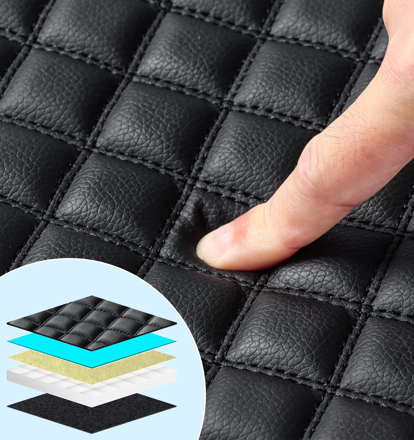 Sinvanho Thickened Center Console Armrest Cover For Ford F150 F250 F350 F450 2015-2024 Accessories, Pu Leather Middle Console Pr