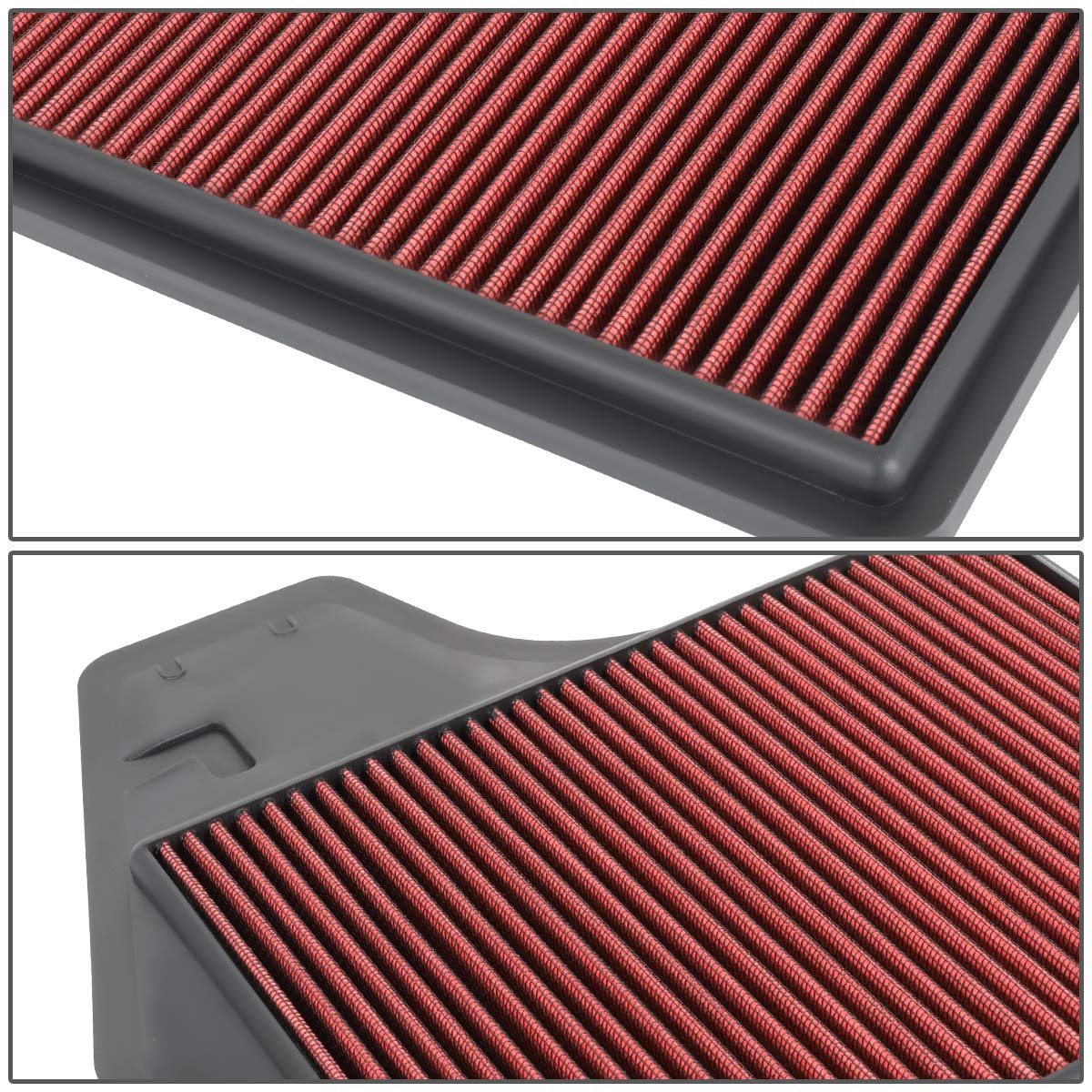 Dna Motoring Afpn-214-Rd Clean Air Washable Drop In Panel Air Filter Enhance Engine Performance Power & Acceleration Improve [Co