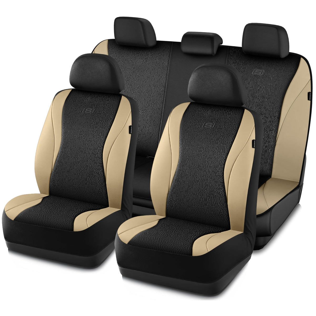 Skechers Car Seat Covers,Leather Seat Covers with GOGA Mat Technology,Waterproof Car Seat Covers Full Sets,Airbag Compatible,Com