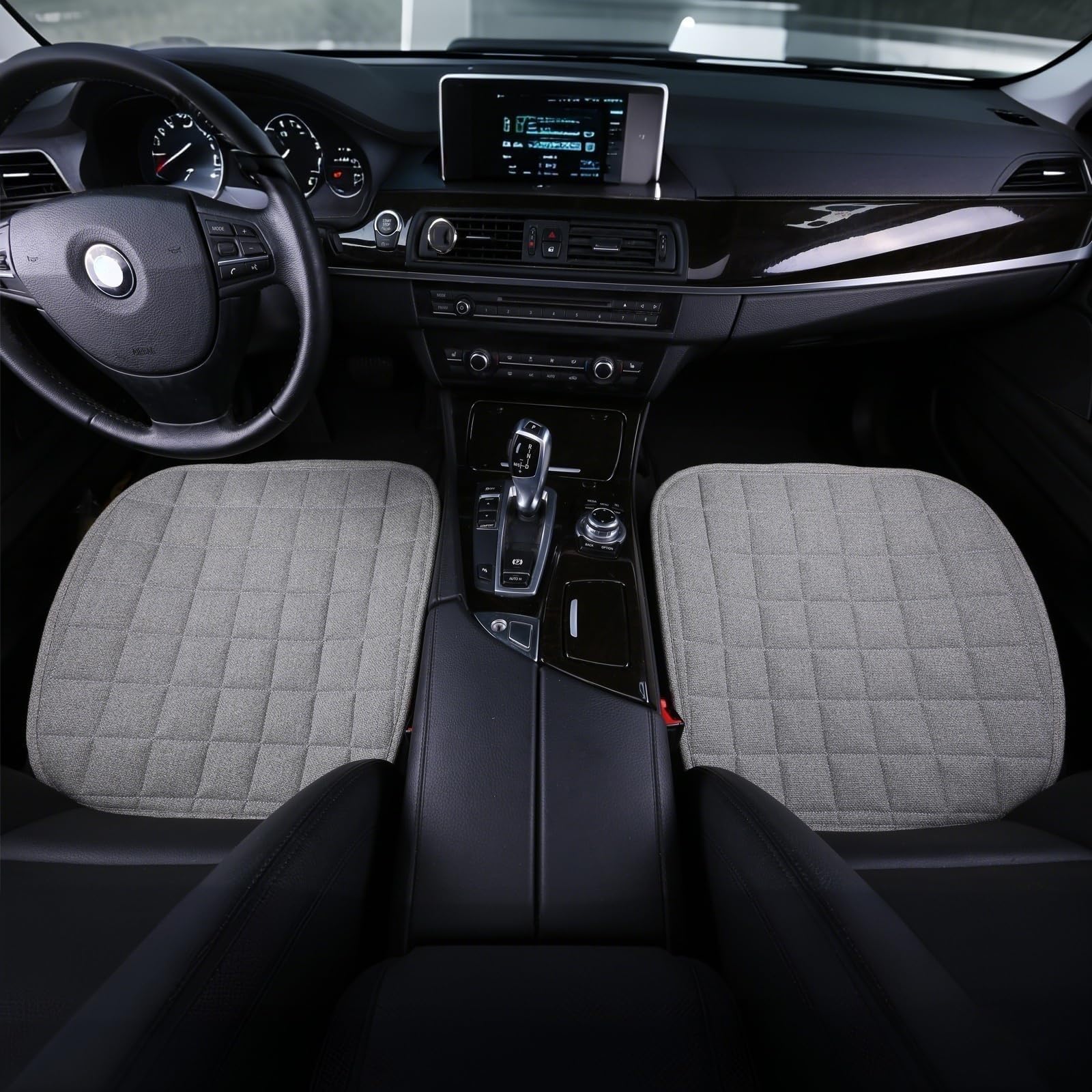 Suninbox Linen Seat Cover For Car,2 Pack Bottom Seat Covers For Trucks, Car Seat Cushion,Pads,Mat,Protector Universal Fit Most A