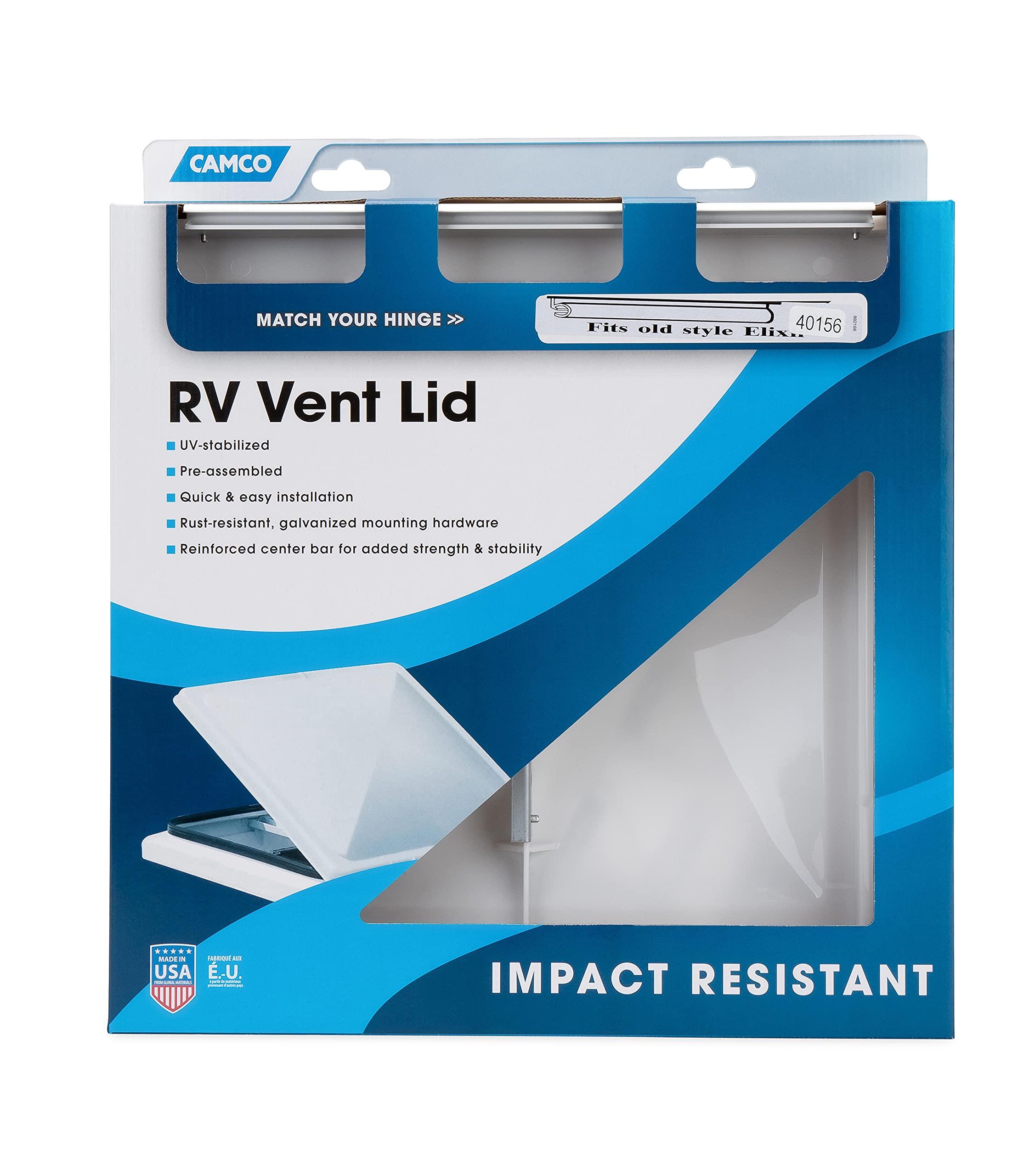 Camco 40156/40159 White Polypropylene Vent Lid - Elixir (Pre 1994)