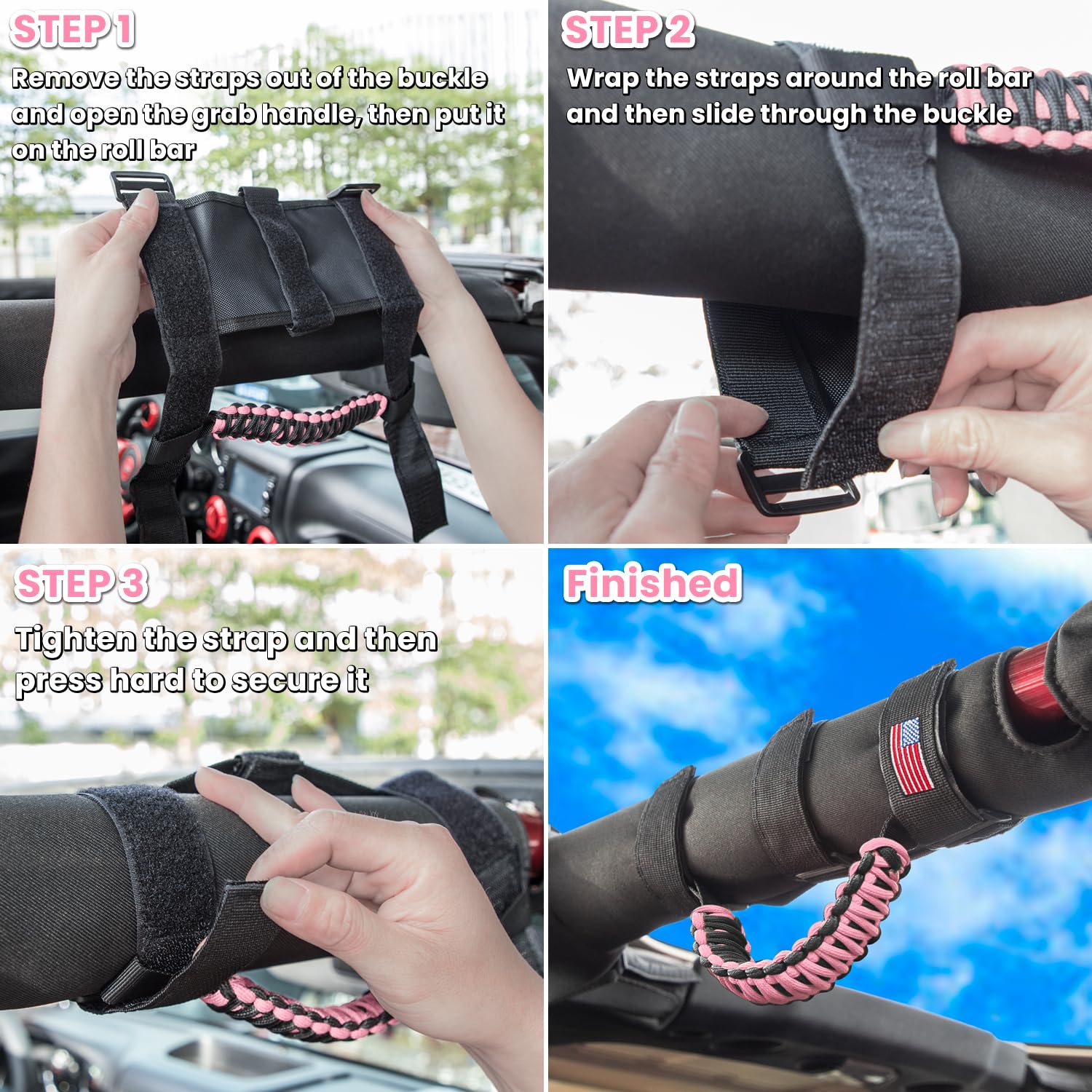 Roll Bar Grab Handles Grip Handle For Jeep Wrangler Jk Jku Jl Jlu Tj Yj Sport Sahara Freedom Rubicon Unlimited Gladiator Jt 1955