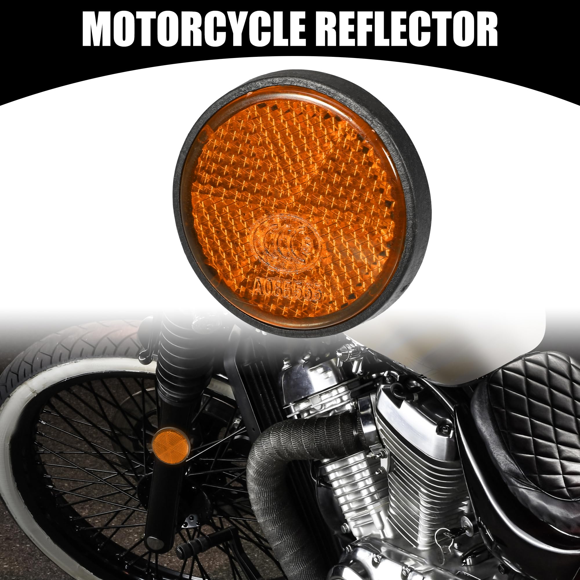 Partuto 6pcs 1.73''x0.31'' Universal Reflector - Round Motorcycle Bike Safety Reflector Increase Visibility and Safety on The Ro