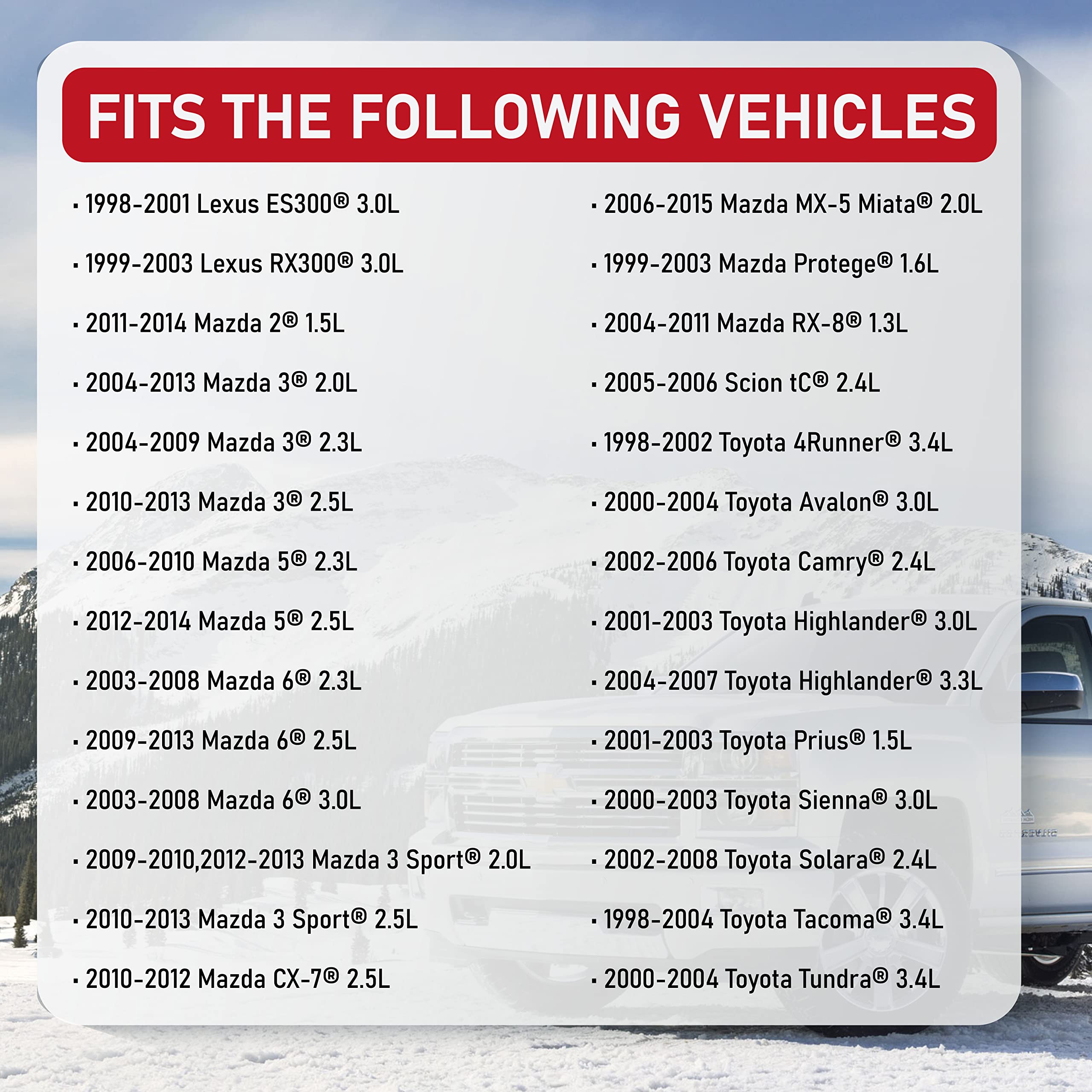 Mass Air Flow Sensor Assembly - Compatible With Lexus, Mazda, Toyota - Avalon, Es300, 4Runner, Tundra, Tacoma Es300, Rx300, 2, 3