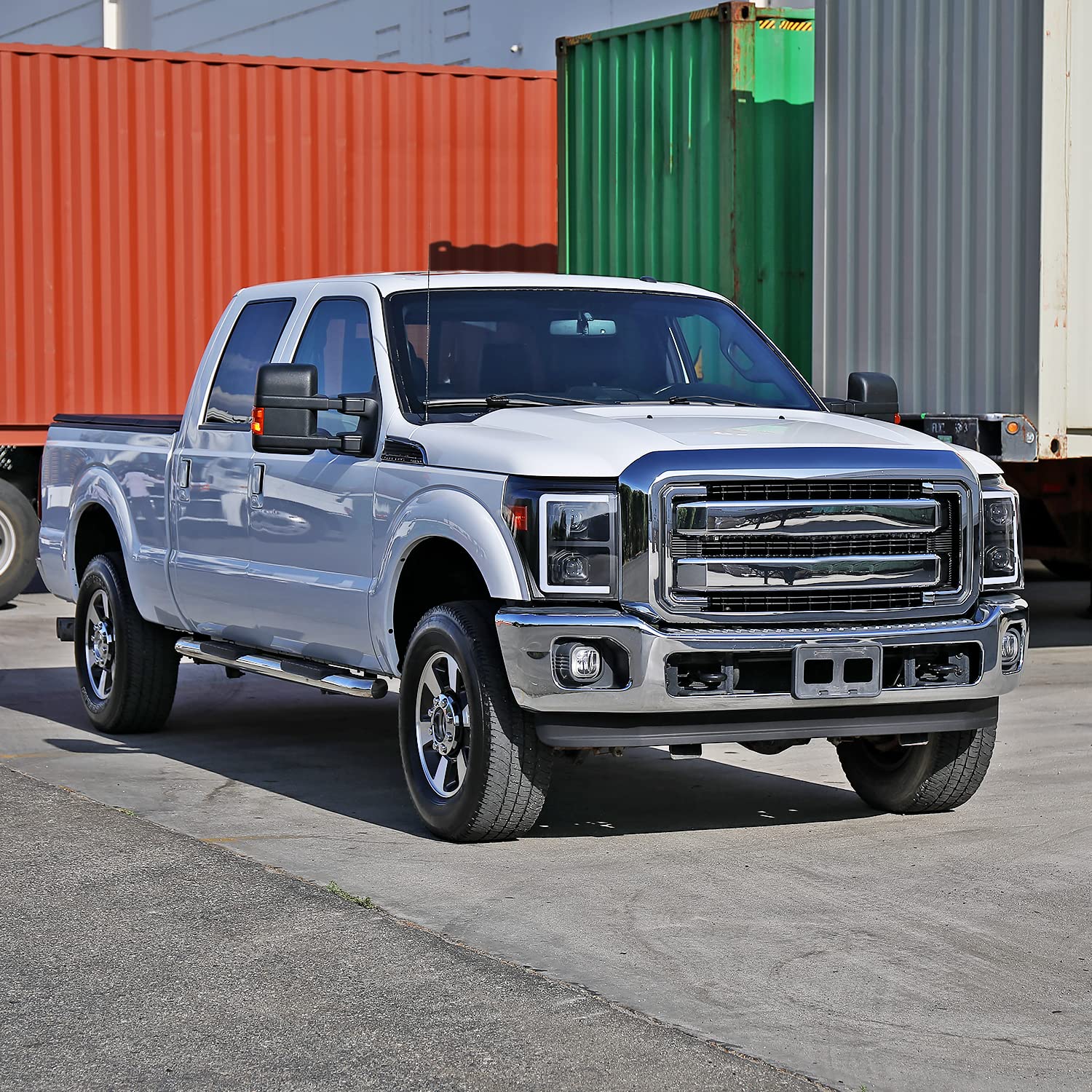 Spec-D Tuning Black Housing Clear Lens Projector Headlights W/Switchback Led Bar Compatible With 2011-2016 Ford F250/F350/F450/F