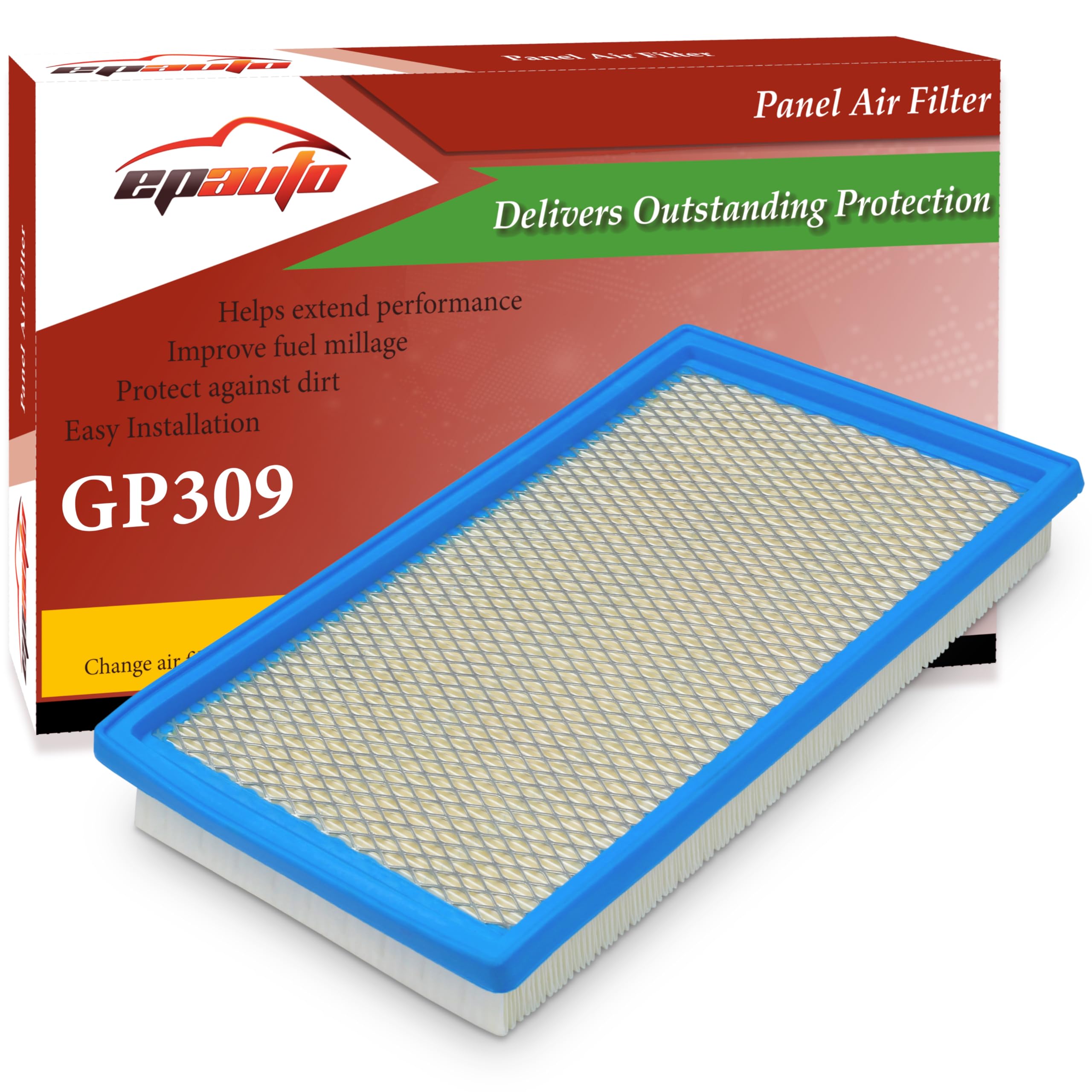 Epauto Gp309 (Ca4309) Engine Air Filter, Replacement For Nissan Altima, Maxima, Frontier, Pathfinder, Murano, Infiniti G35, Fx35