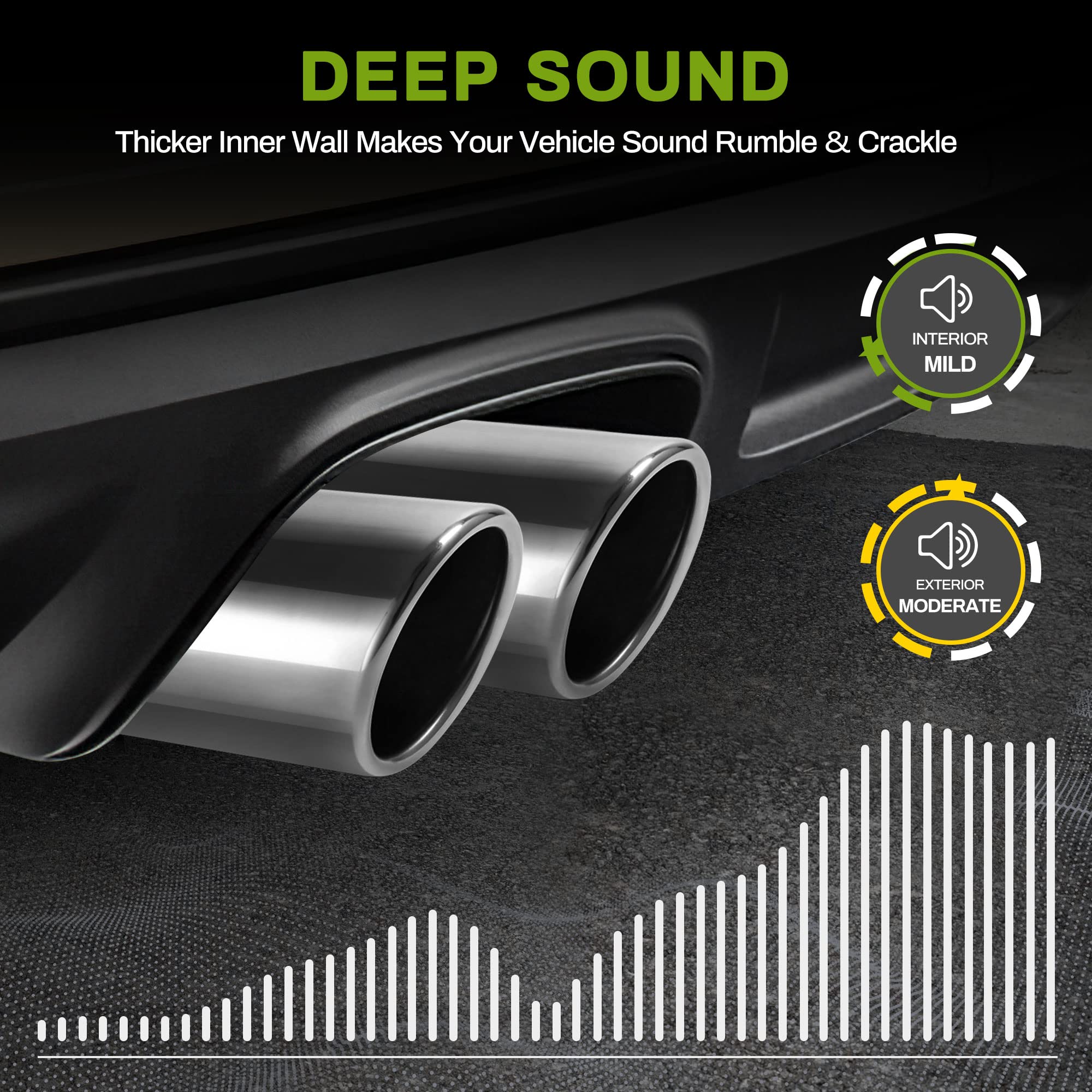 Autosaver88 2.5 Inch Inlet Exhaust Tip, 2.5 Inlet 3 Outlet 12 Overall Length Chrome-Plated Finish Stainless Steel Exhaust Tailpipe Tips For 2.5 Outer Diameter Tailpipe, Bolt/Clamp On, Universal