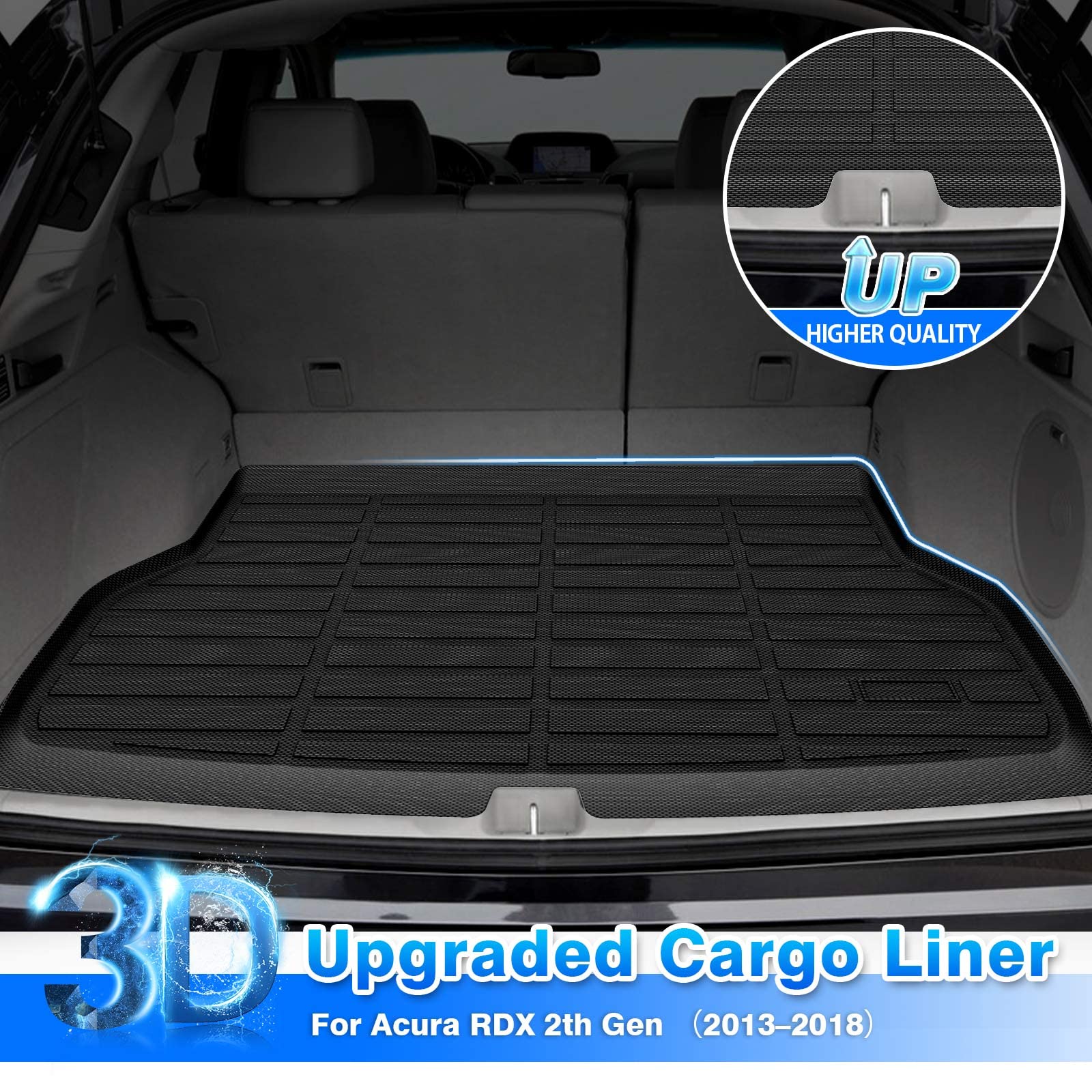 Cartist Cargo Mat Fits For Acura Rdx 2019 2020 2021 2022 2023 2024 2025 Accessories Rdx Cargo Liner All Weather Anti-Slip Rear Trunk Mat Tpe Waterproof